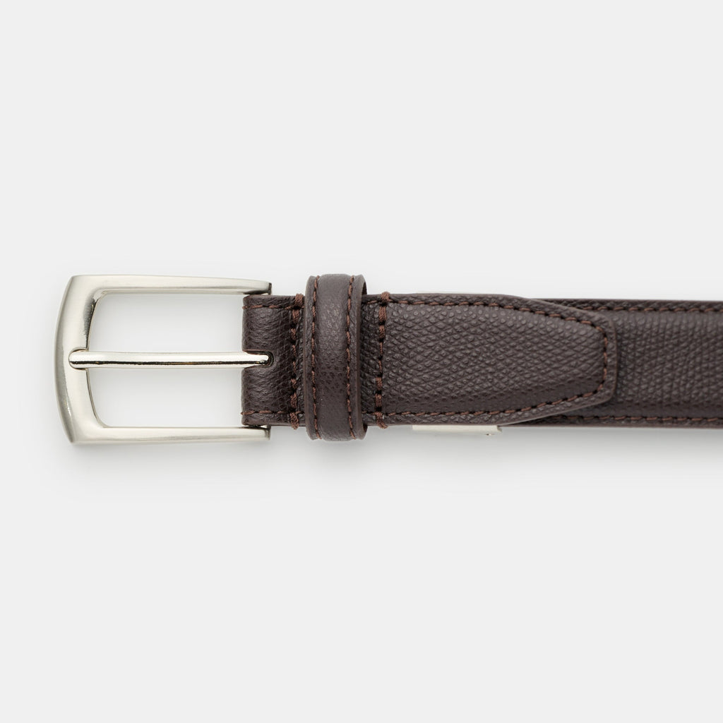 Tanned Leather Embossed Adjustable Belt One Size