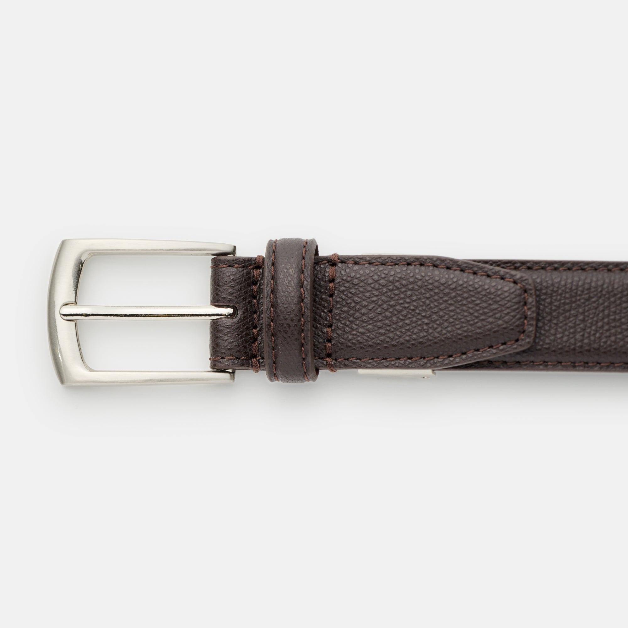 Tanned Leather Embossed Adjustable Belt One Size