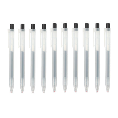 Gel Ink Ballpoint Pen Knock Type 0.5mm - Black (10 Pack)
