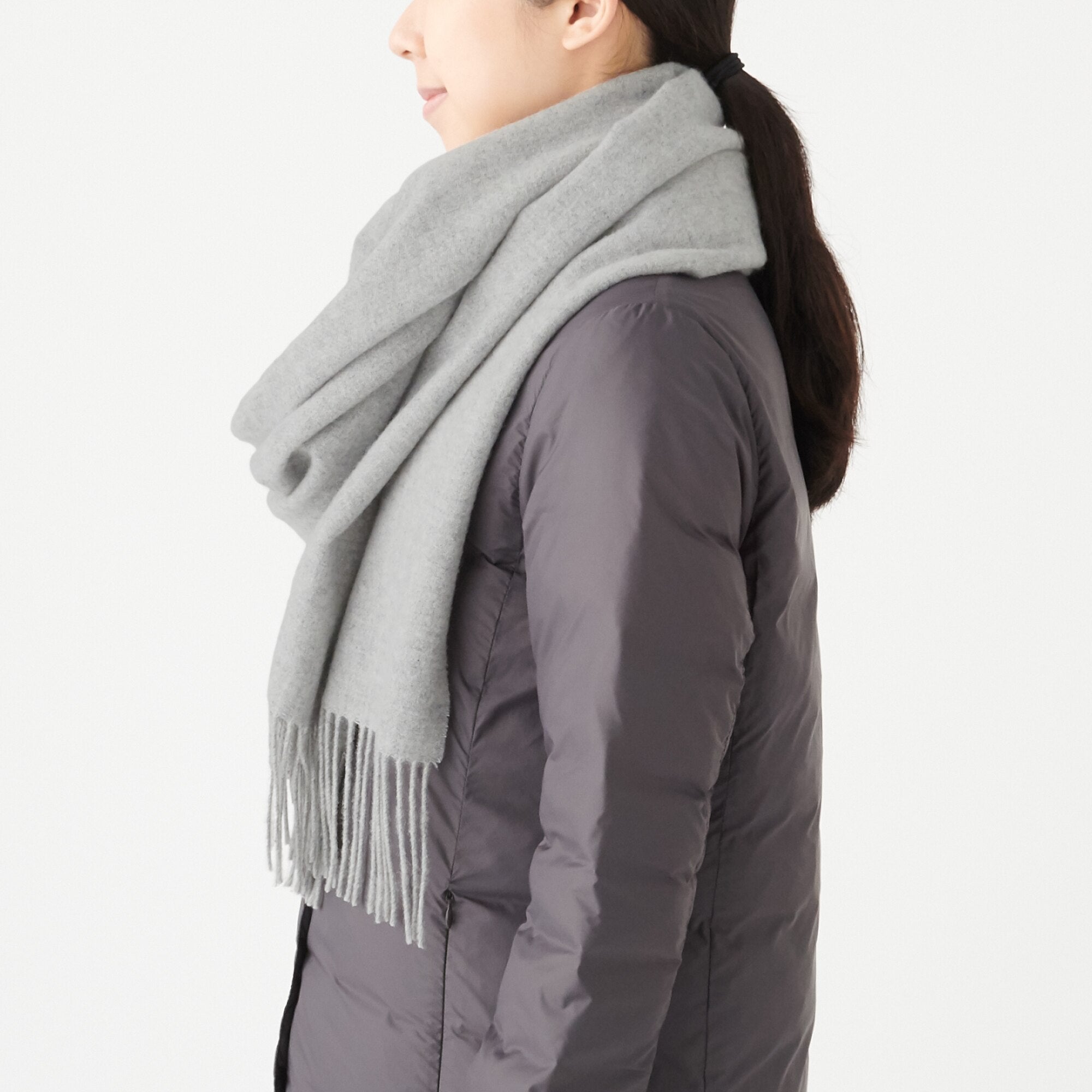 Wool Woven Large Stole 60x200cm