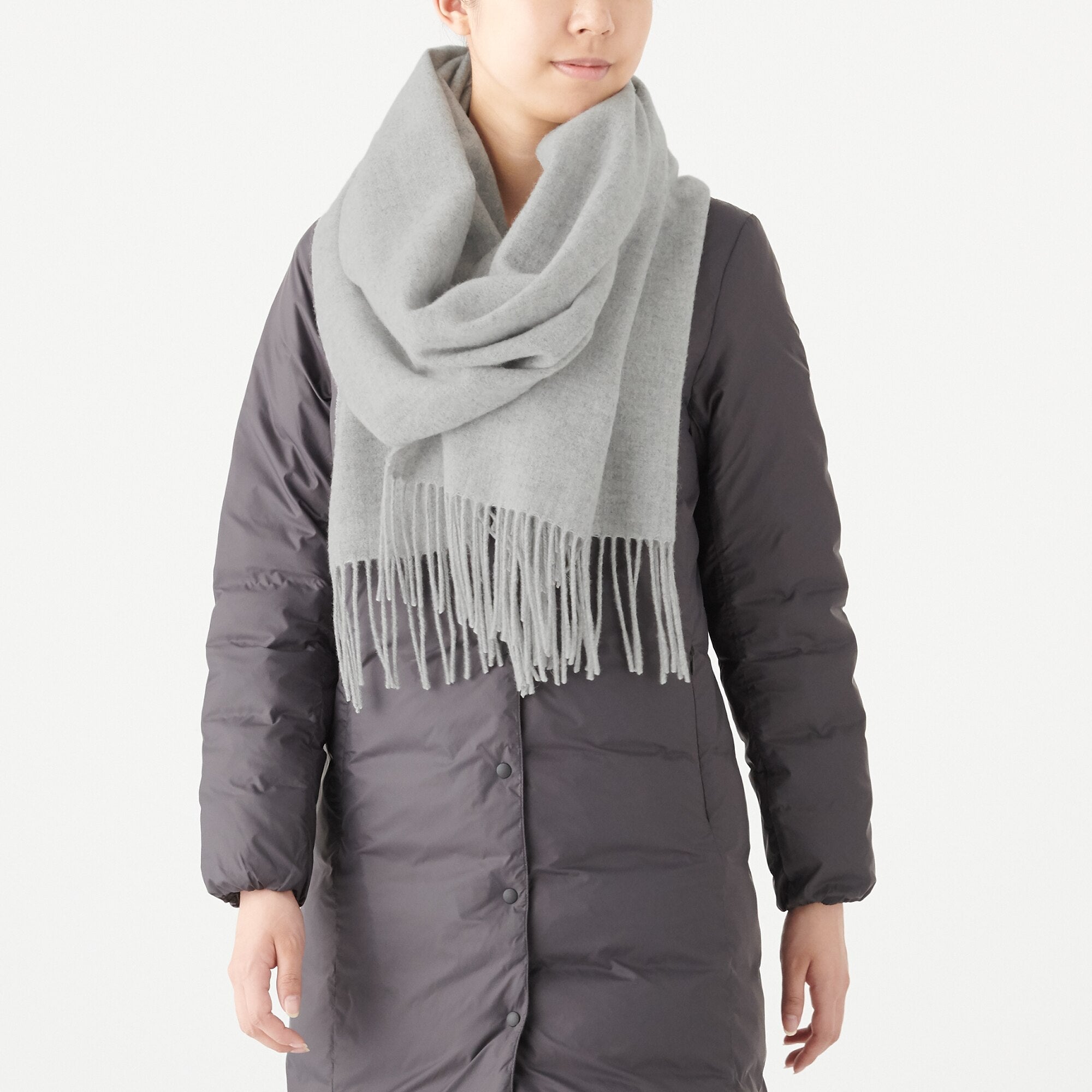 Wool Woven Large Stole 60x200cm