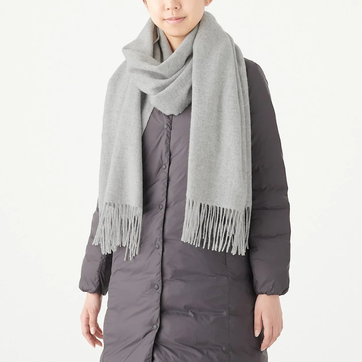 Wool Woven Large Stole 60x200cm