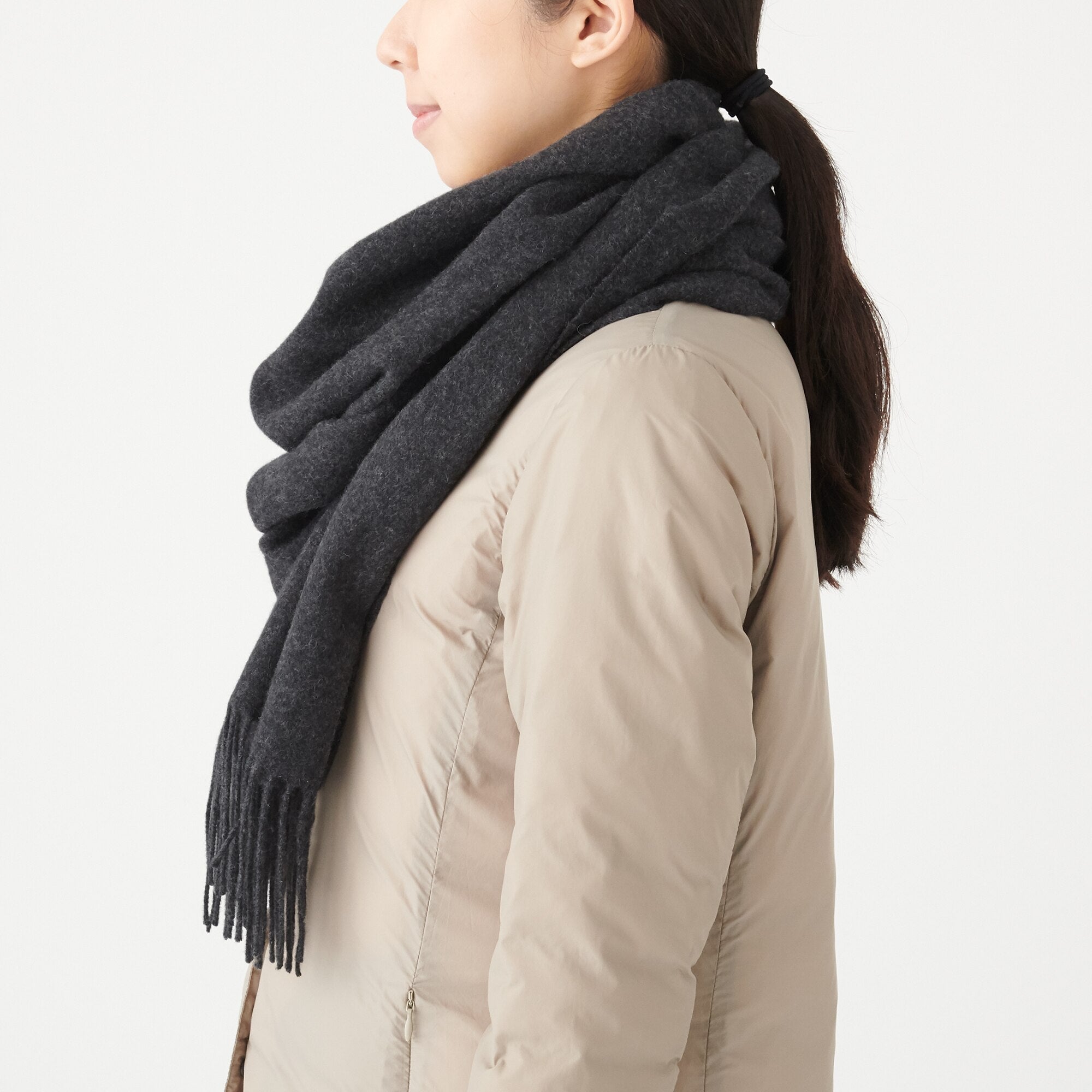 Wool Woven Large Stole 60x200cm