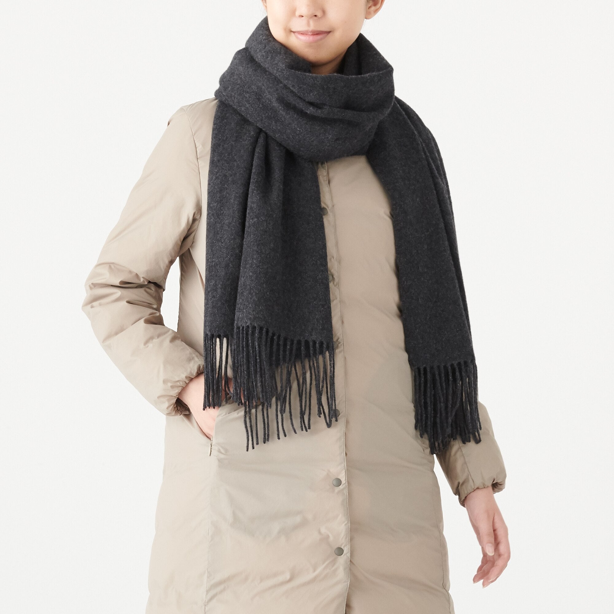Wool Woven Large Stole 60x200cm