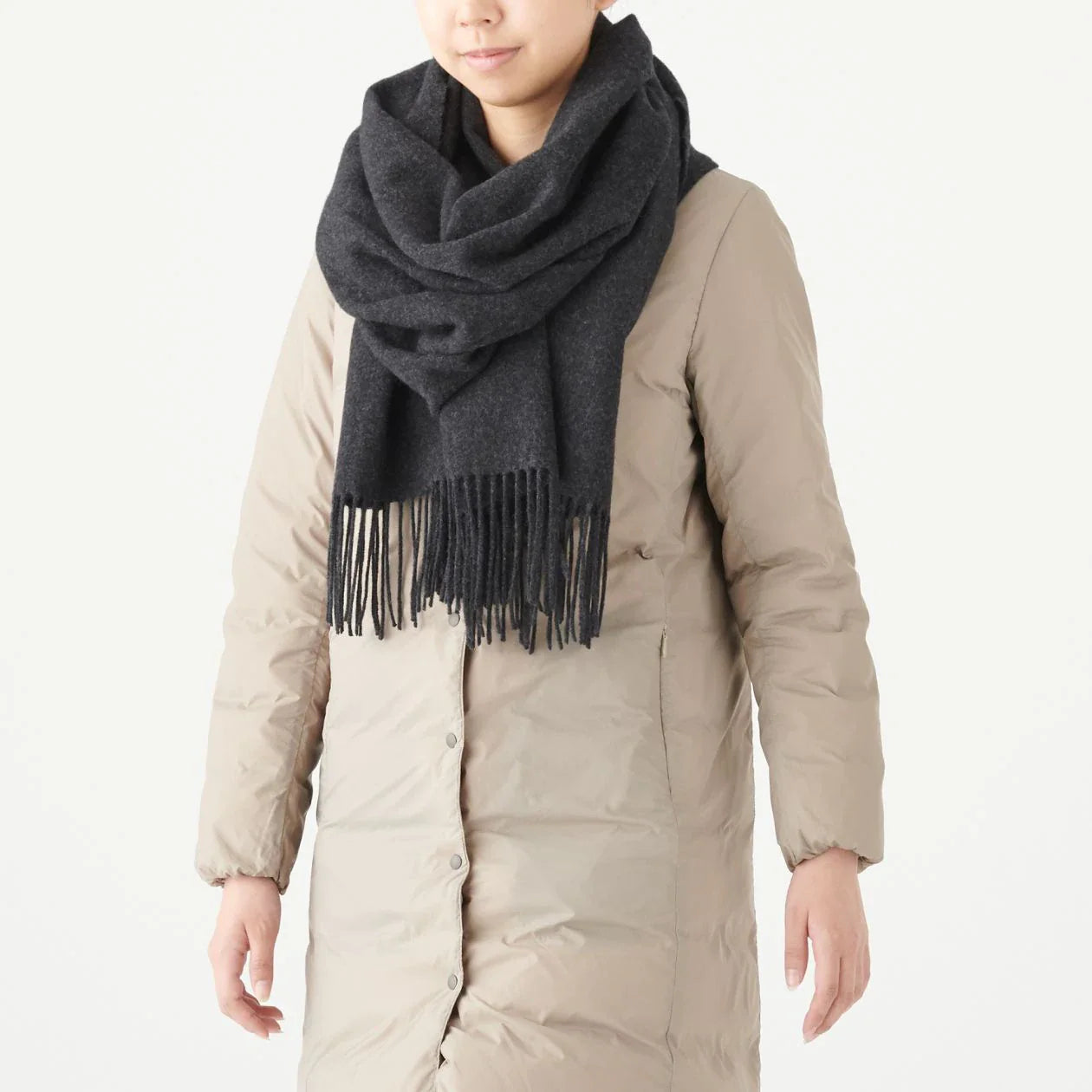 Wool Woven Large Stole 60x200cm