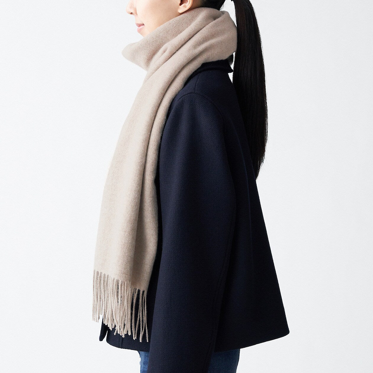 Wool Woven Large Stole 60x200cm