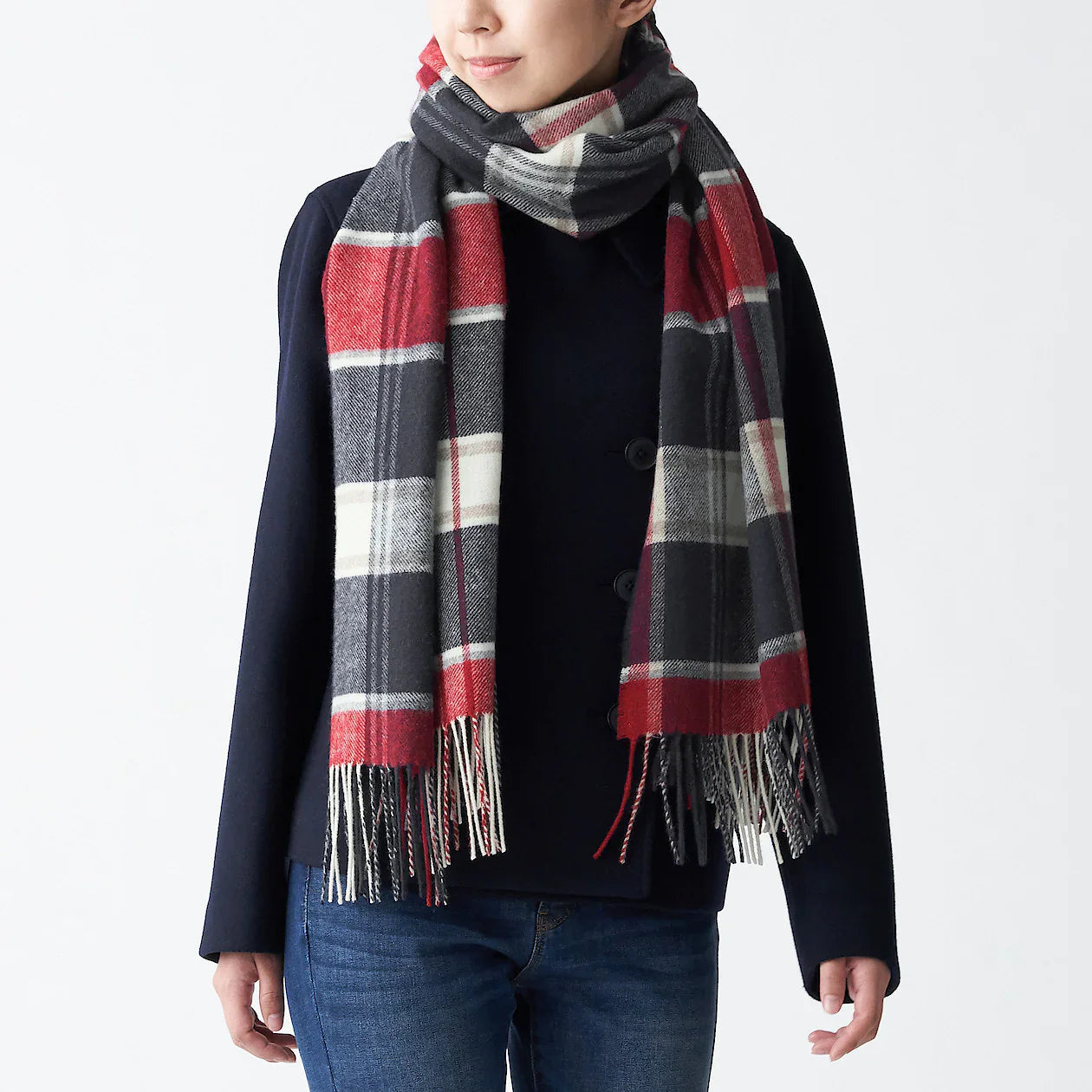 Wool Woven Large Stole 60x200cm