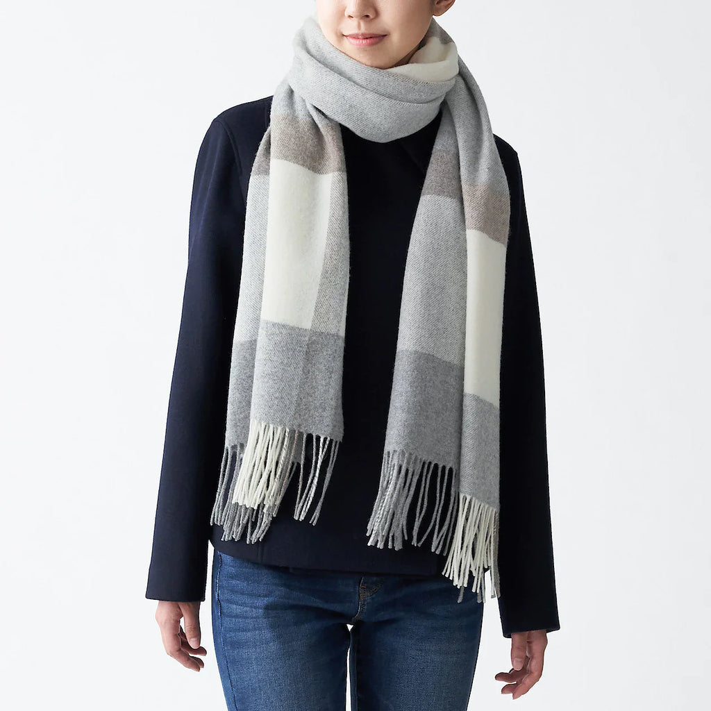 Wool Woven Large Stole 60x200cm