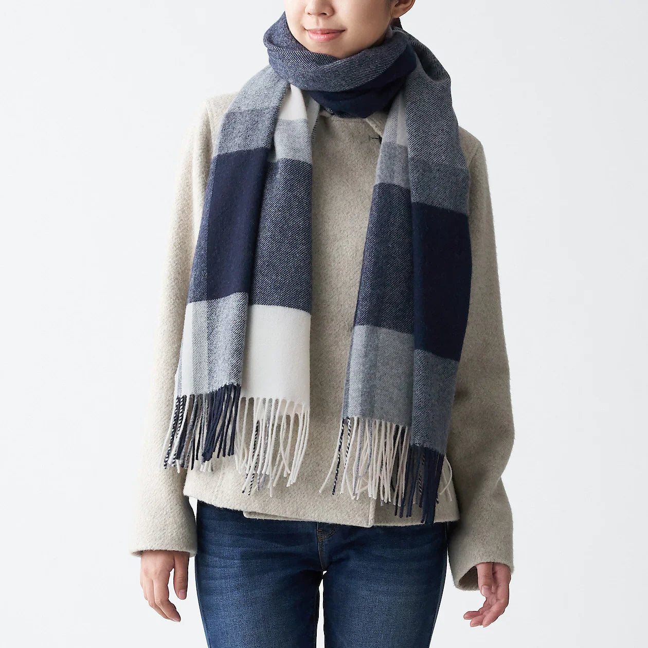 Wool Woven Large Stole 60x200cm