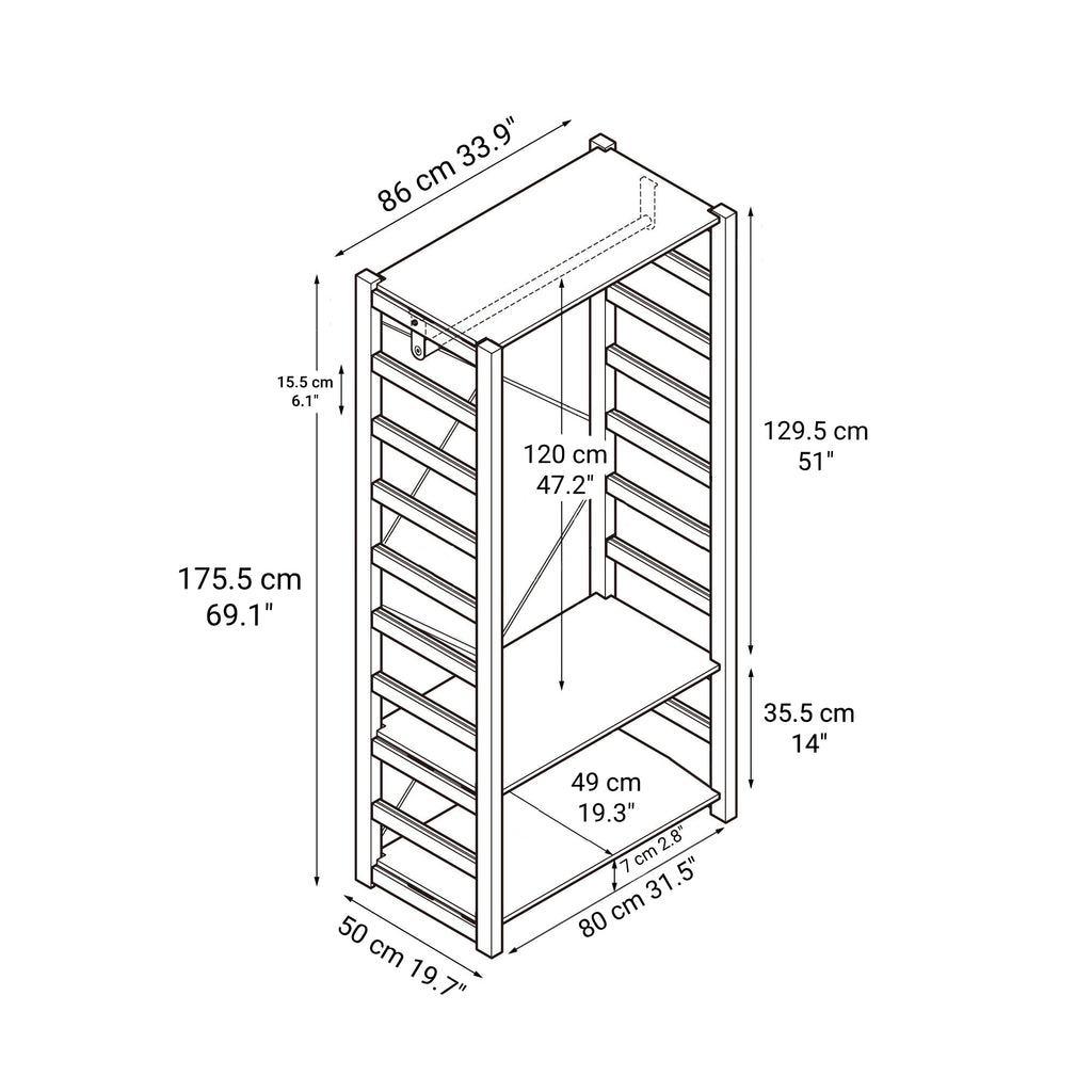 Pine Shelf Unit - Wardrobe