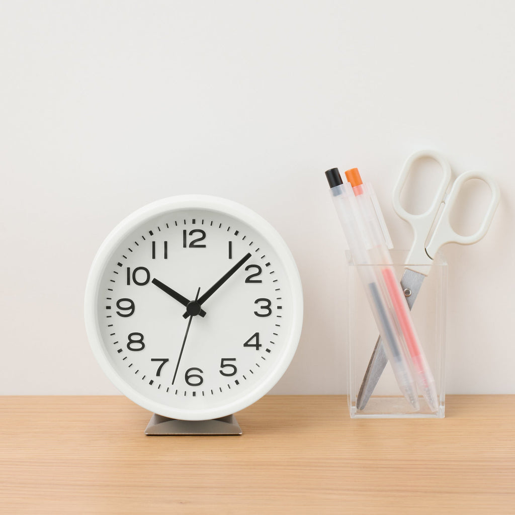 Small Analog Clock with Stand