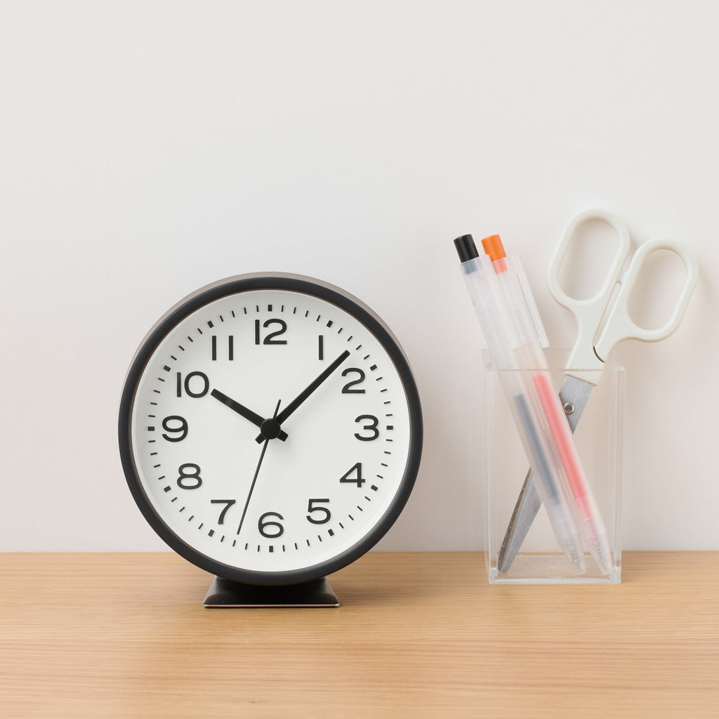 Small Analog Clock with Stand