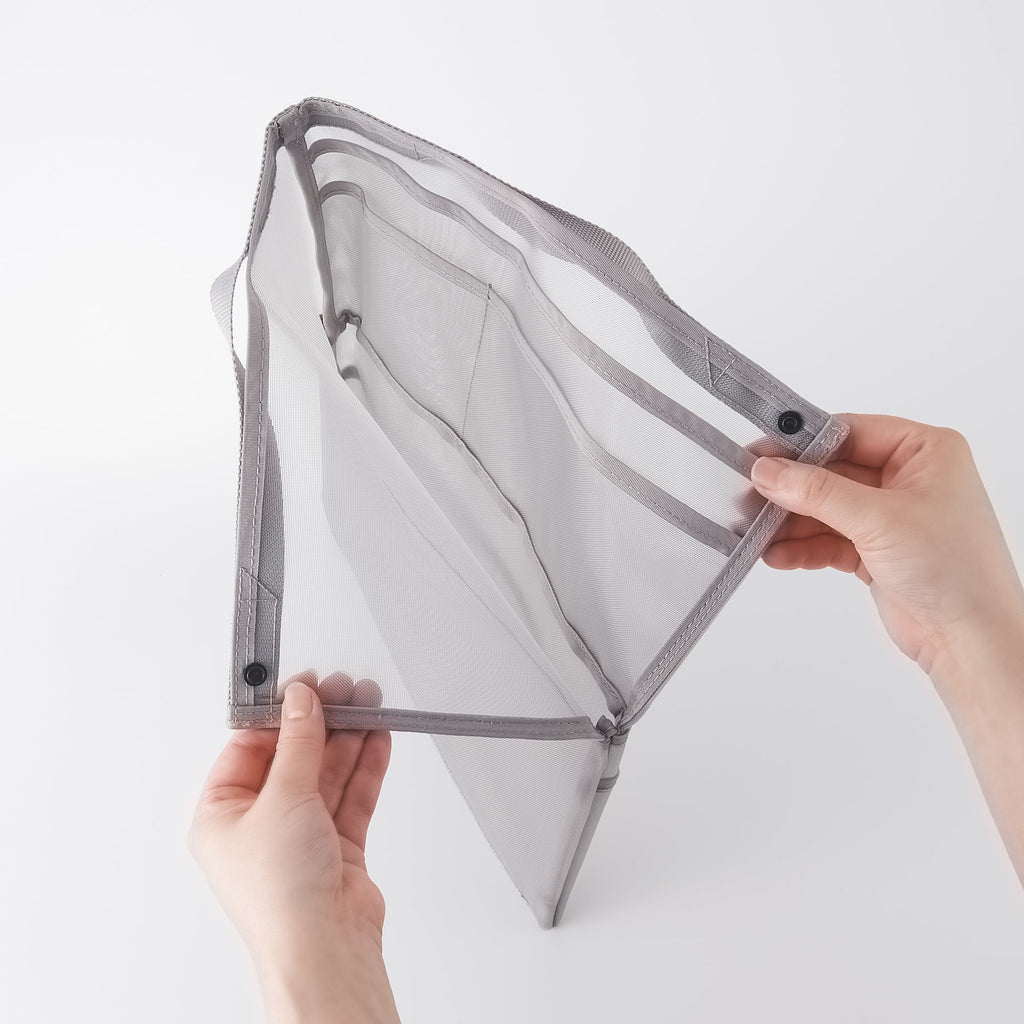 Nylon Mesh Bag Organizer Vertical A4 - Gray
