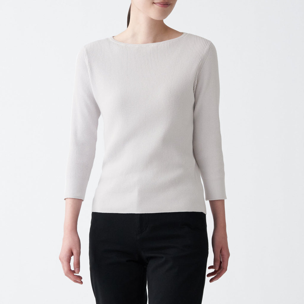 Women Organic Cotton Silk Boat Neck Sweater
