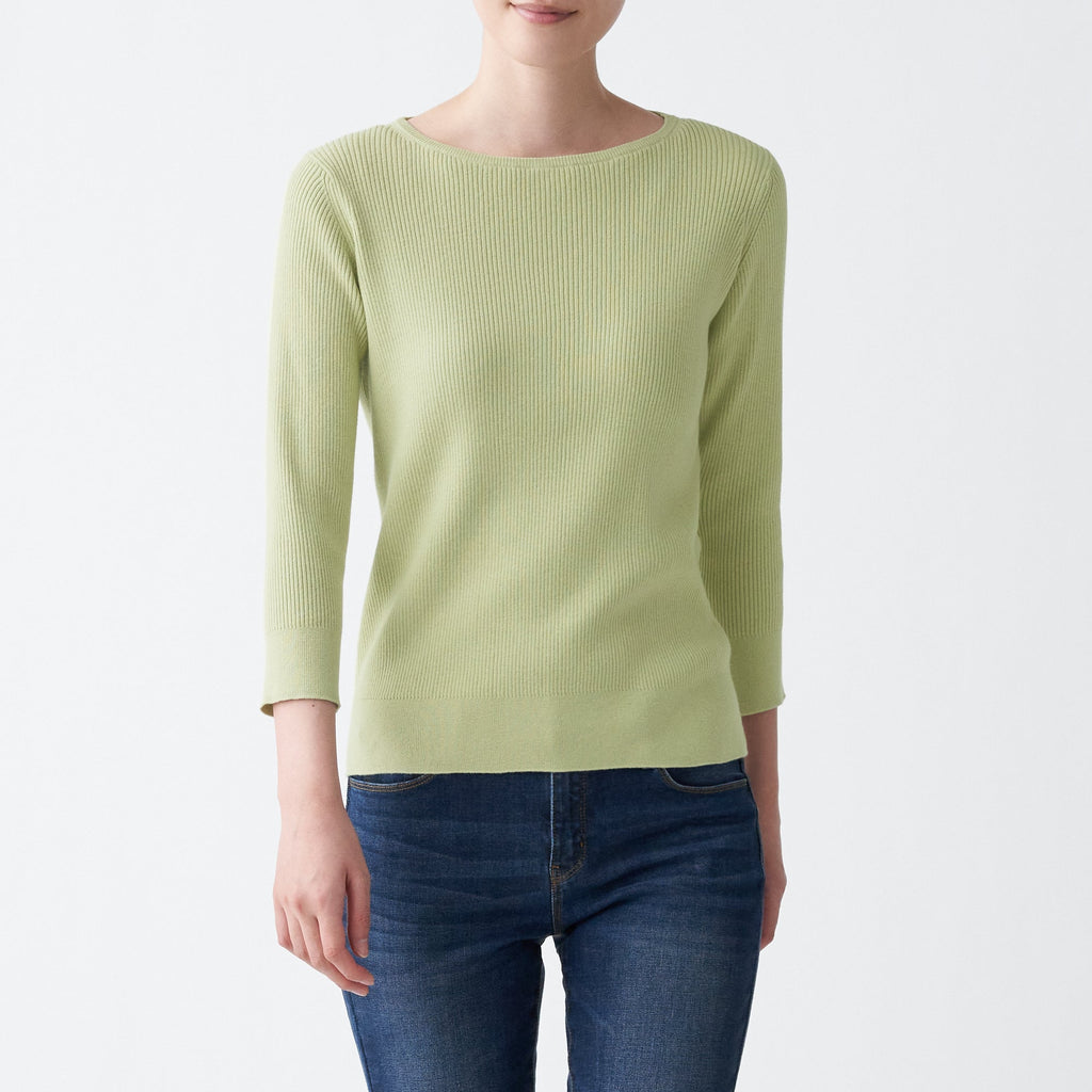 Women Organic Cotton Silk Boat Neck Sweater
