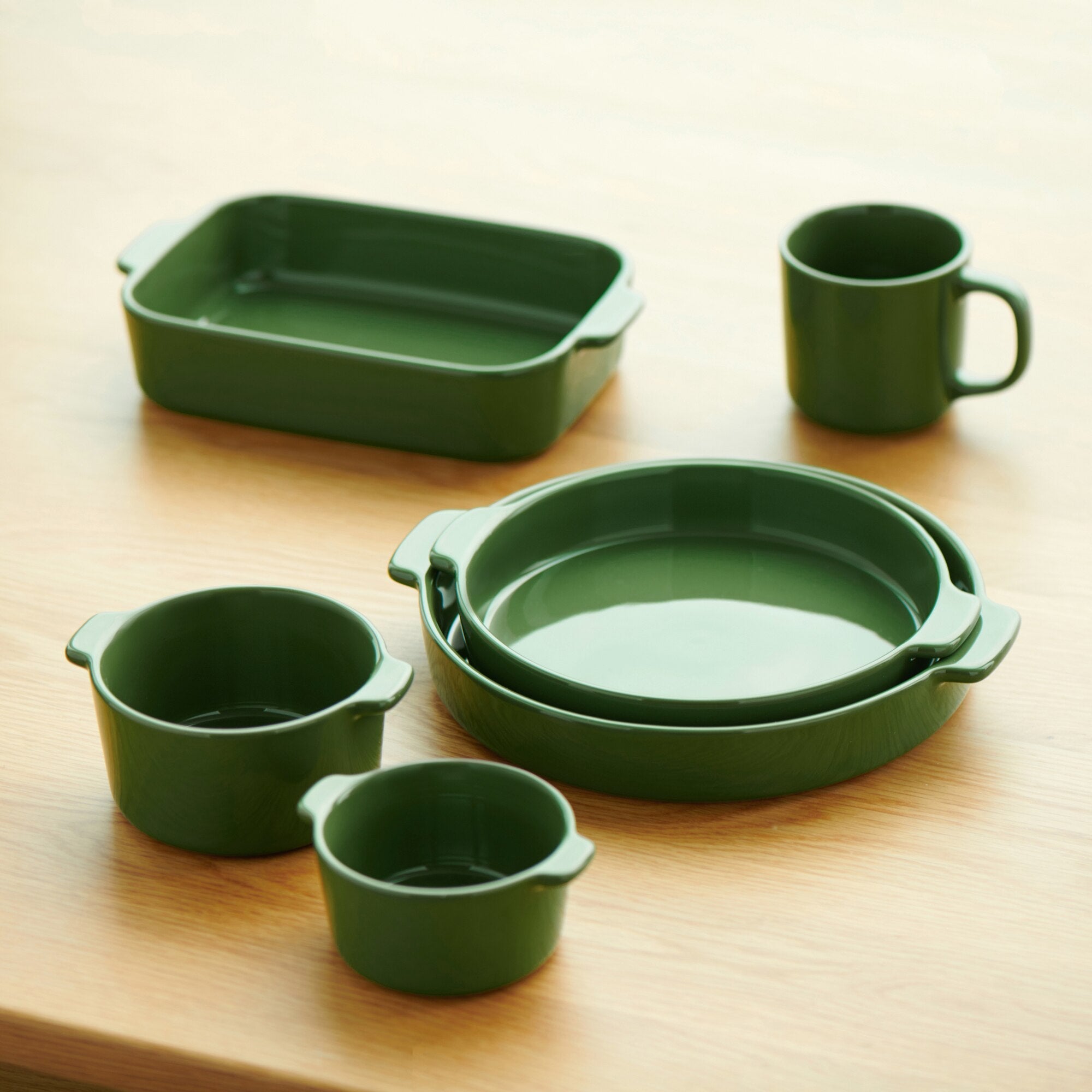 Stoneware Mini Cocotte Bowl Dia. 4.5 - Green