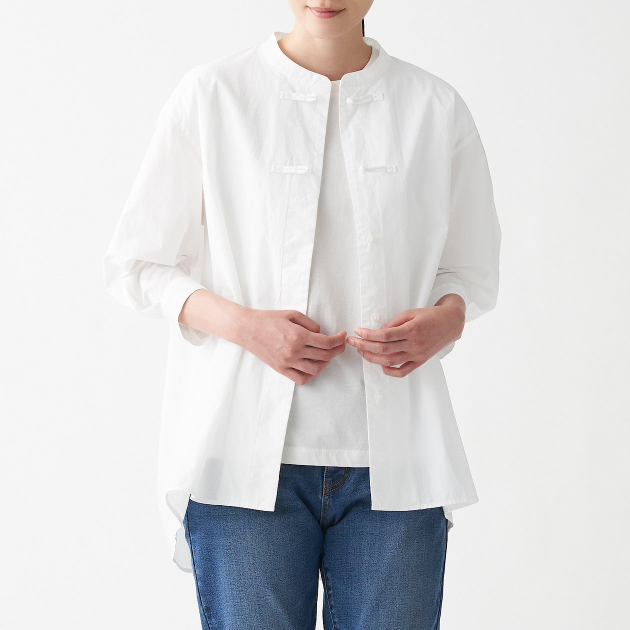 Women's Poplin 3/4 Sleeve Mid Length Shirt