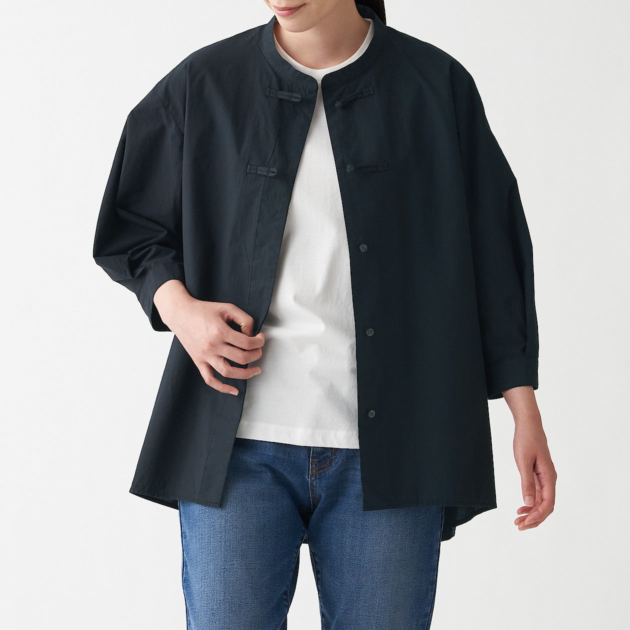 Women's Poplin 3/4 Sleeve Mid Length Shirt