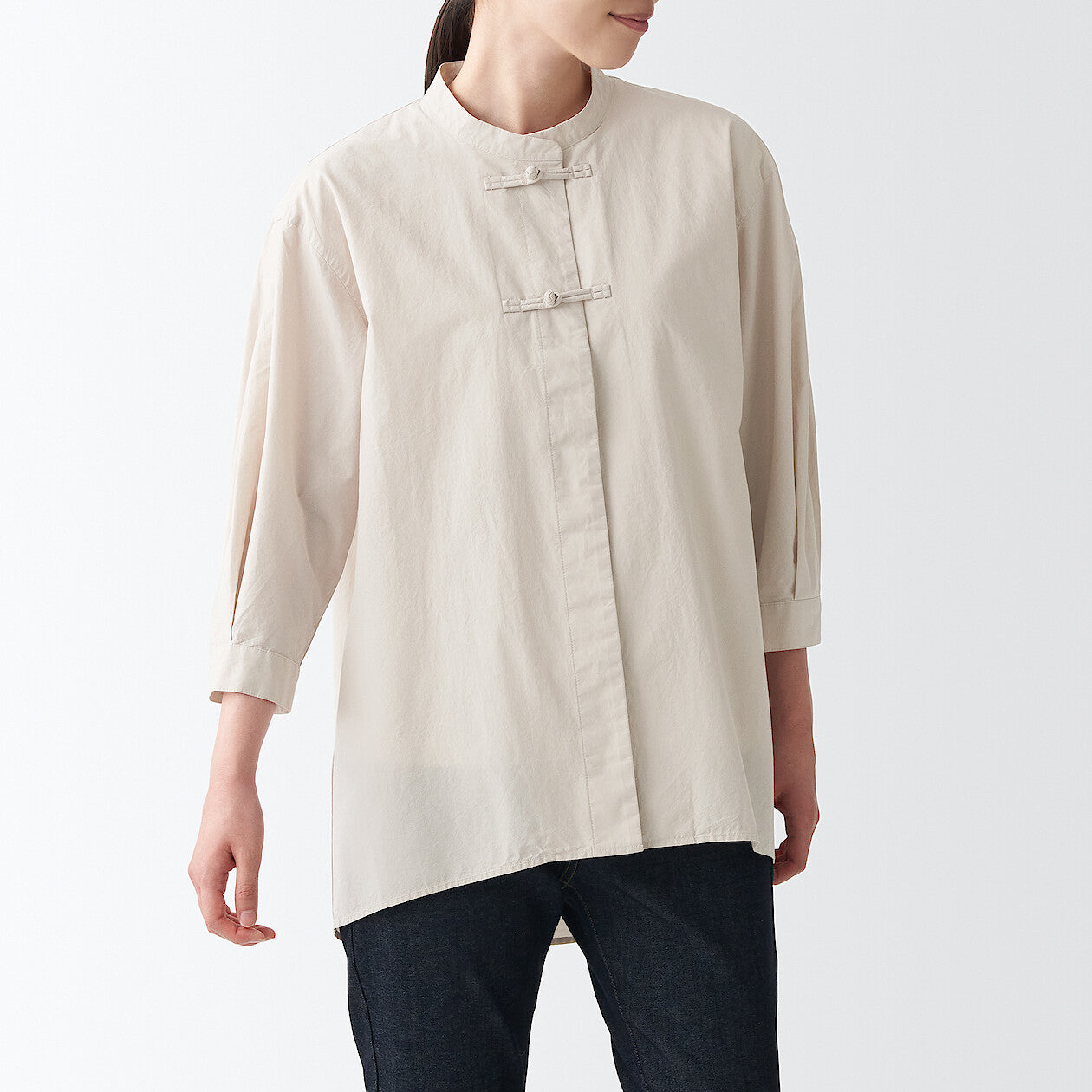 Women's Poplin 3/4 Sleeve Mid Length Shirt