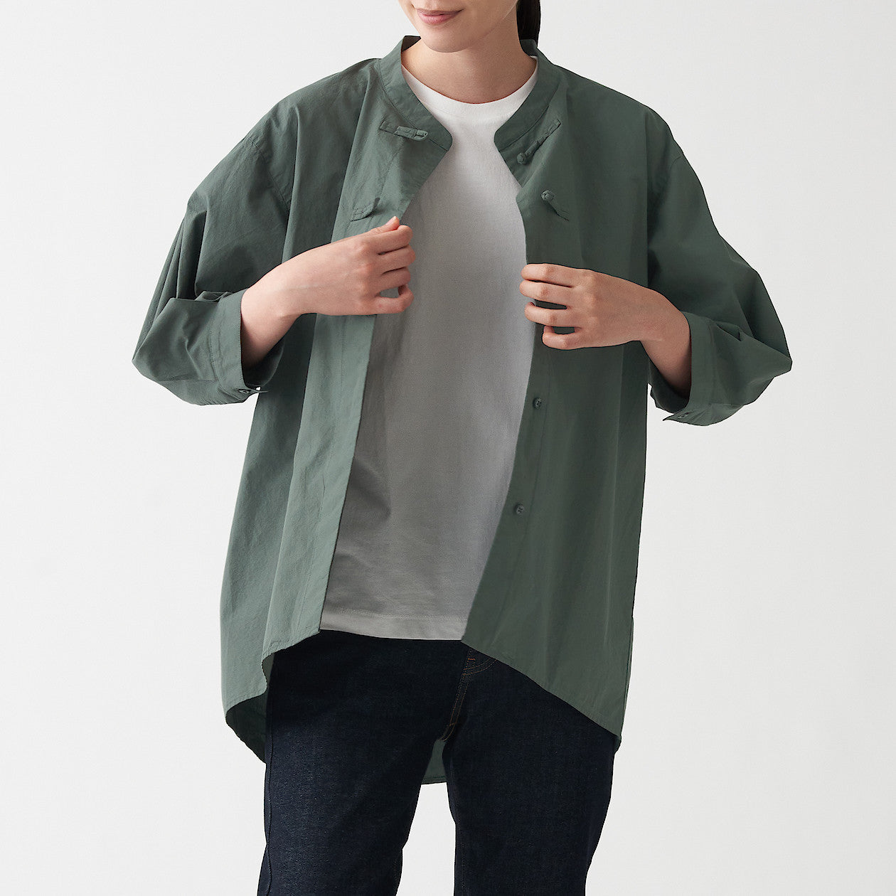 Women's Poplin 3/4 Sleeve Mid Length Shirt