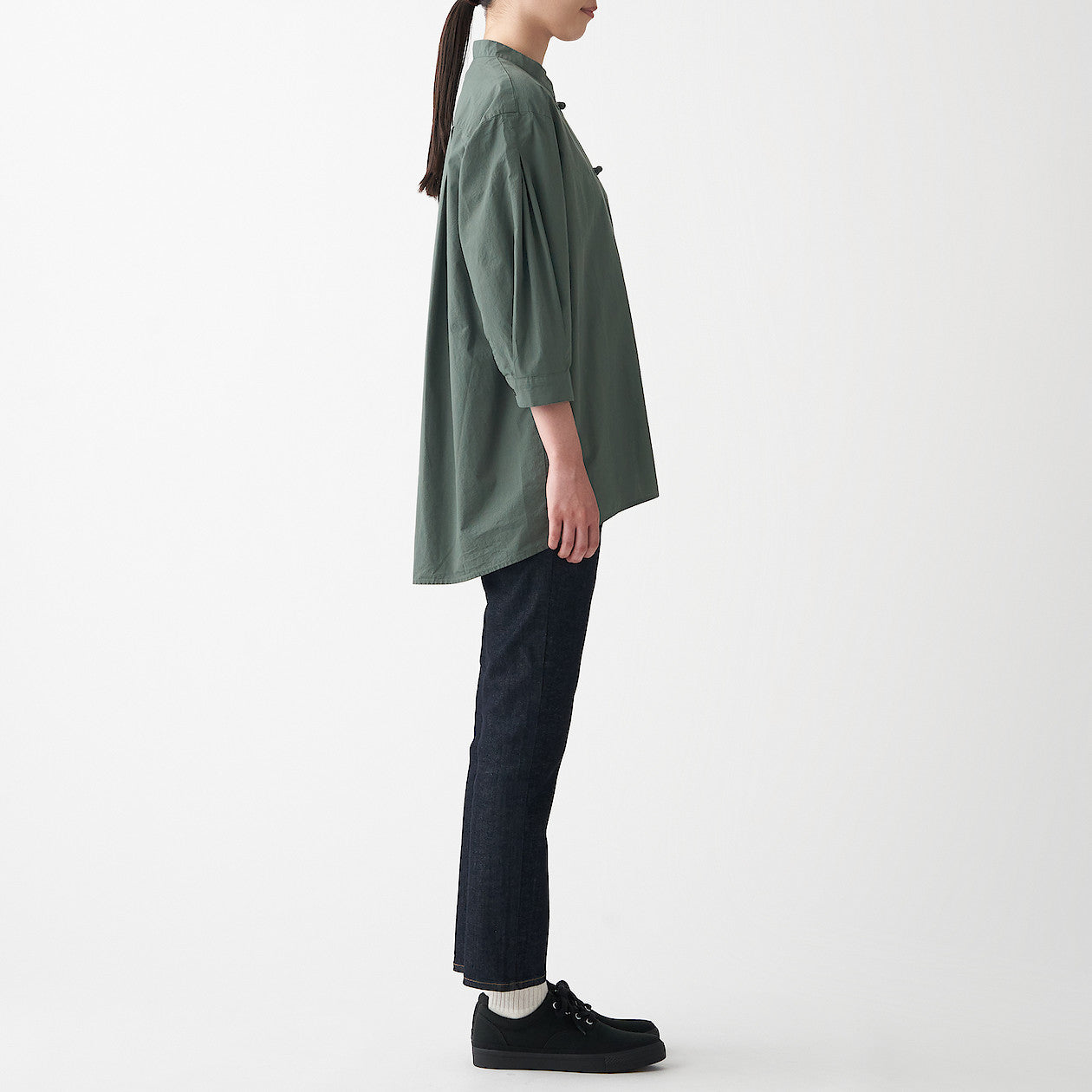 Women's Poplin 3/4 Sleeve Mid Length Shirt
