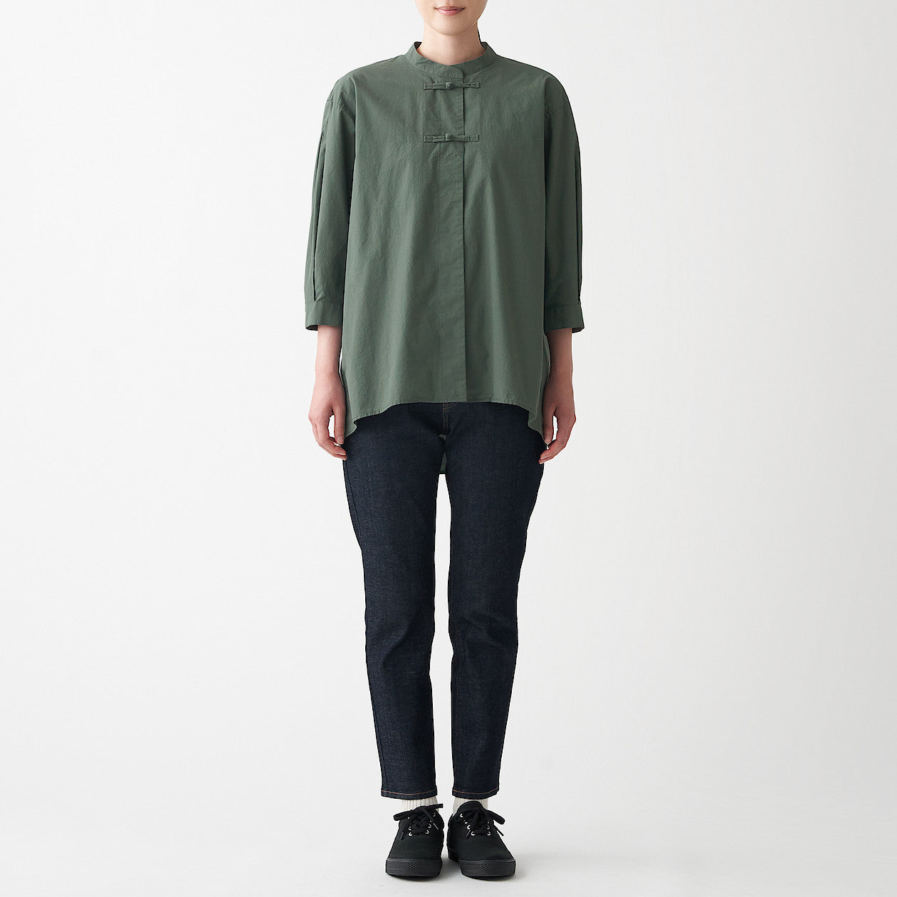 Women's Poplin 3/4 Sleeve Mid Length Shirt