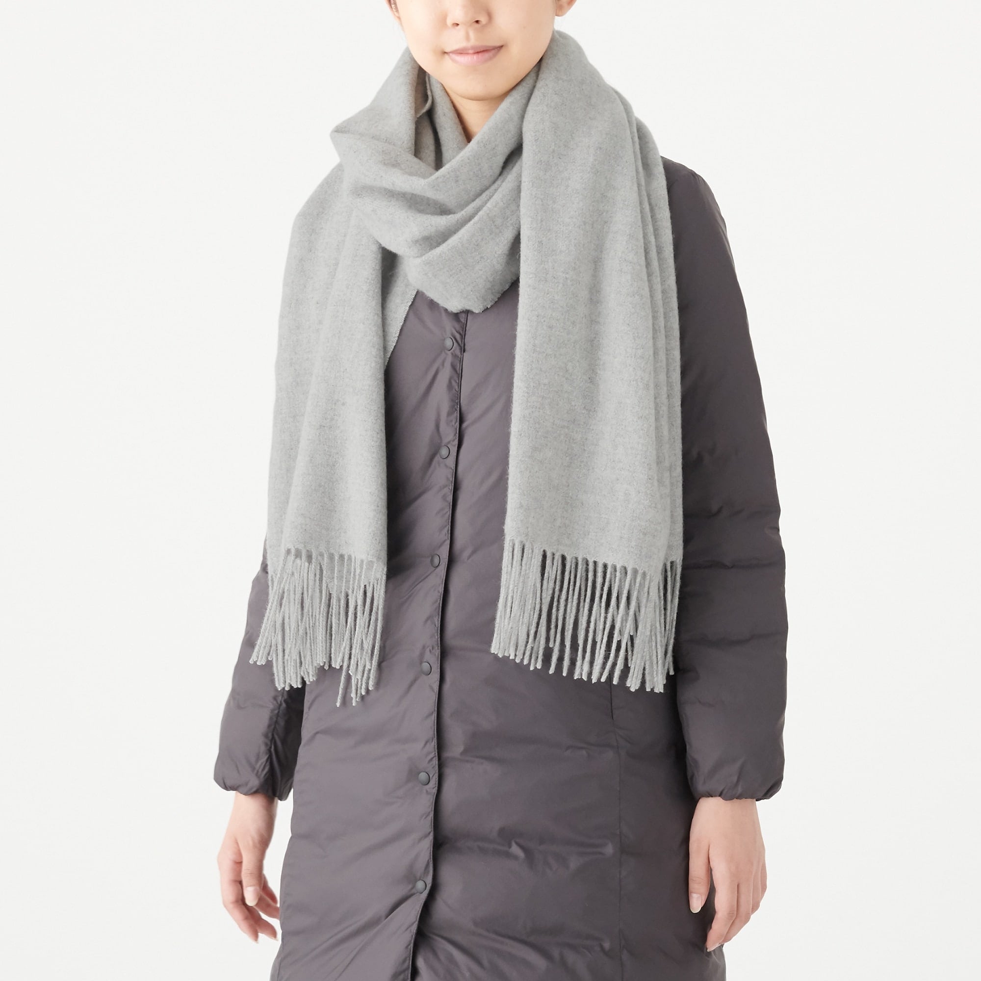 Wool Woven 2 Way Large Stole 60x200cm Main image