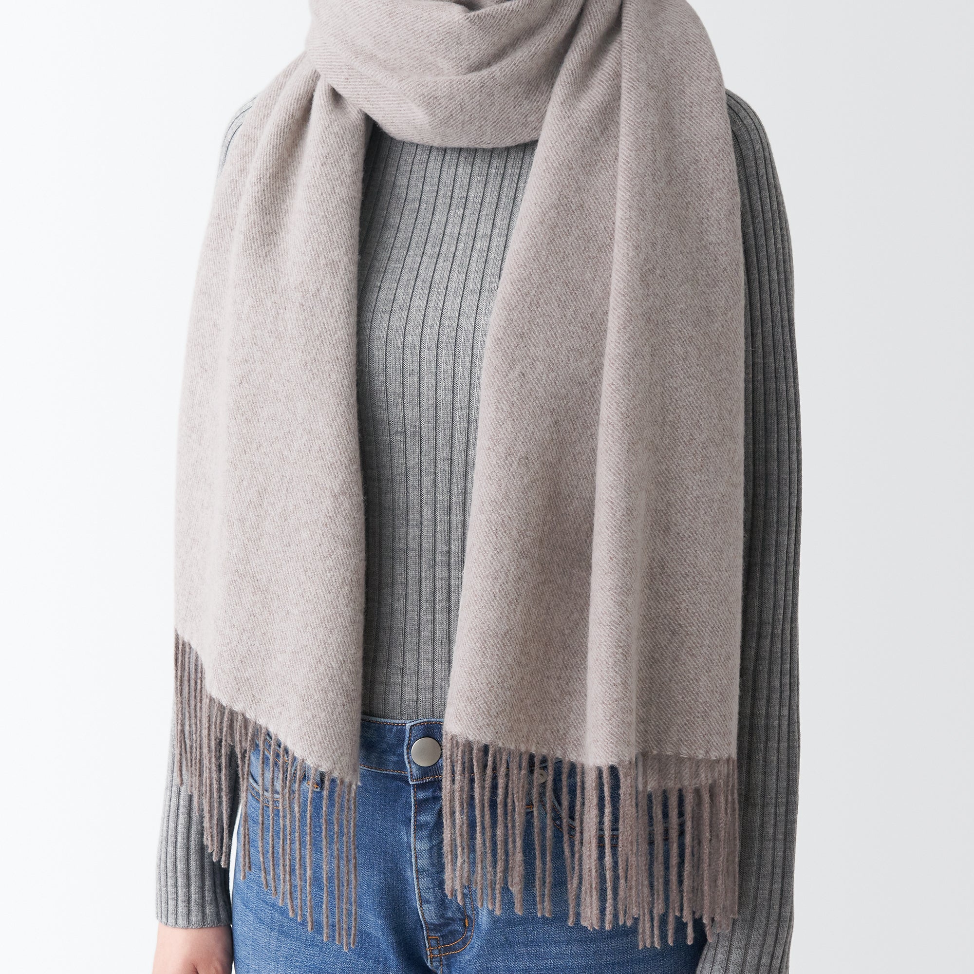 Wool Woven 2 Way Large Stole 60x200cm