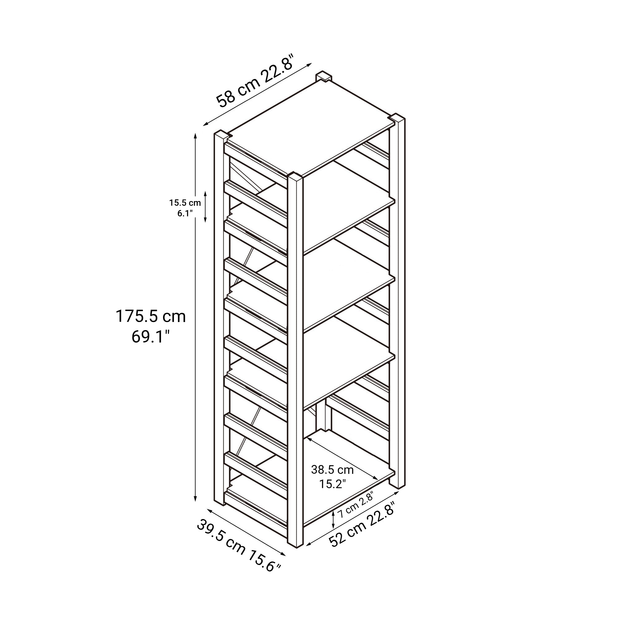 Pine Shelf Unit - Regular - Large