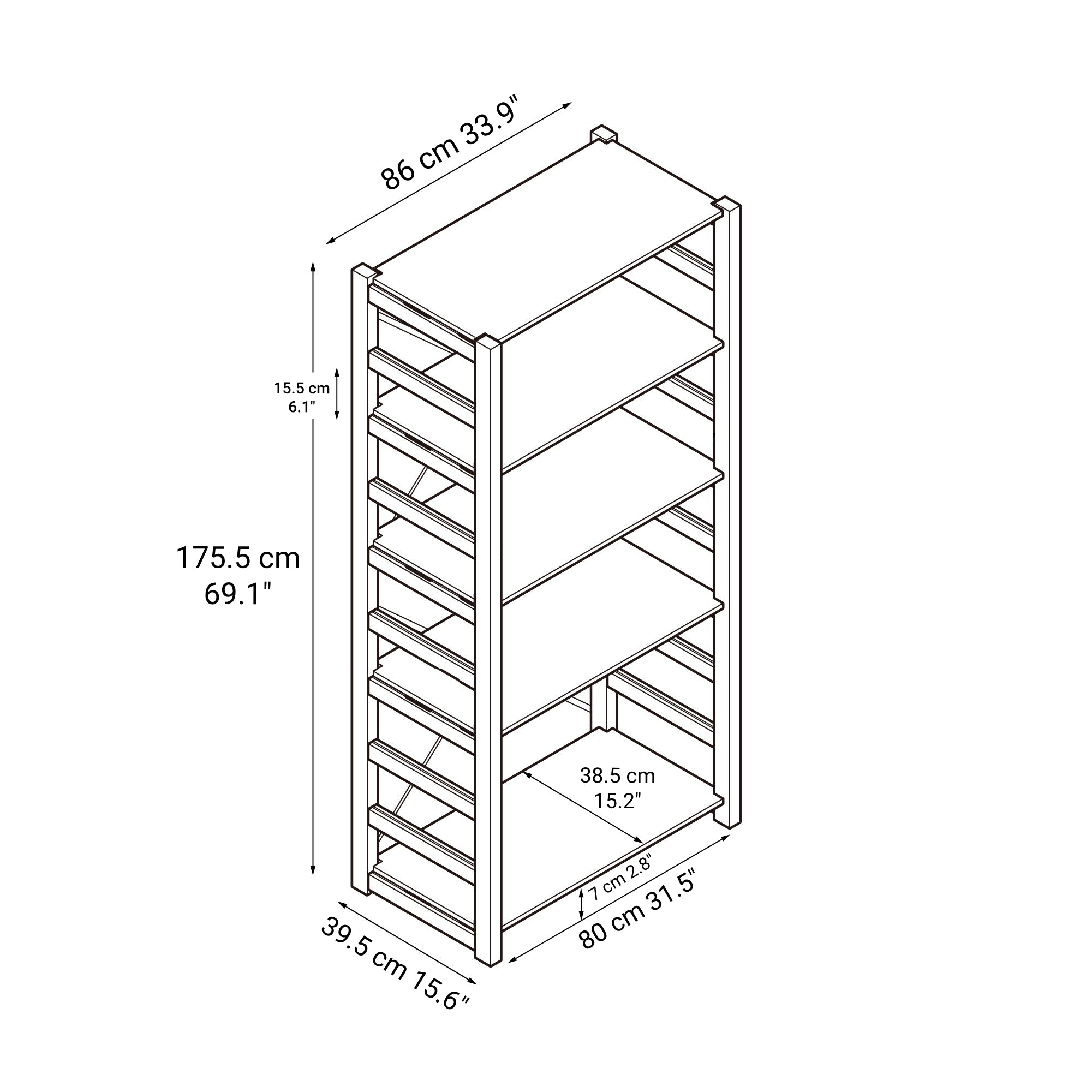 Pine Shelf Unit - Wide - Large