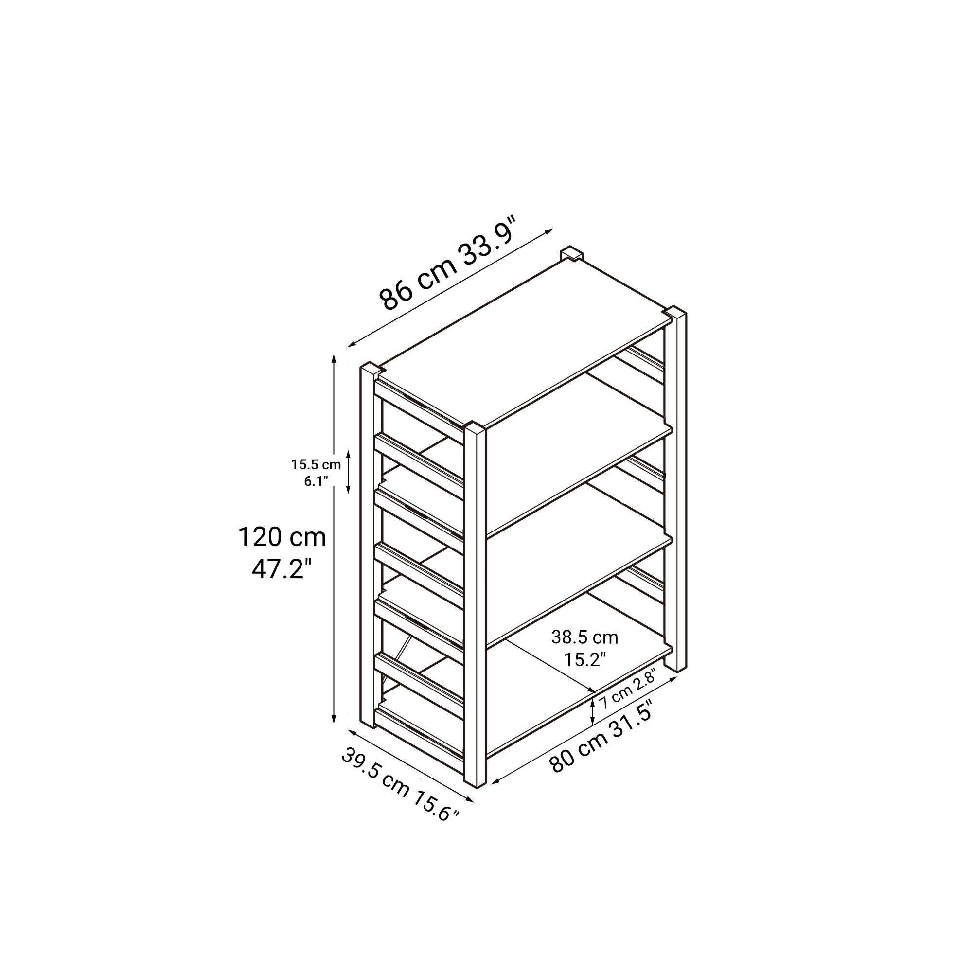 Pine Shelf Unit - Wide - Medium