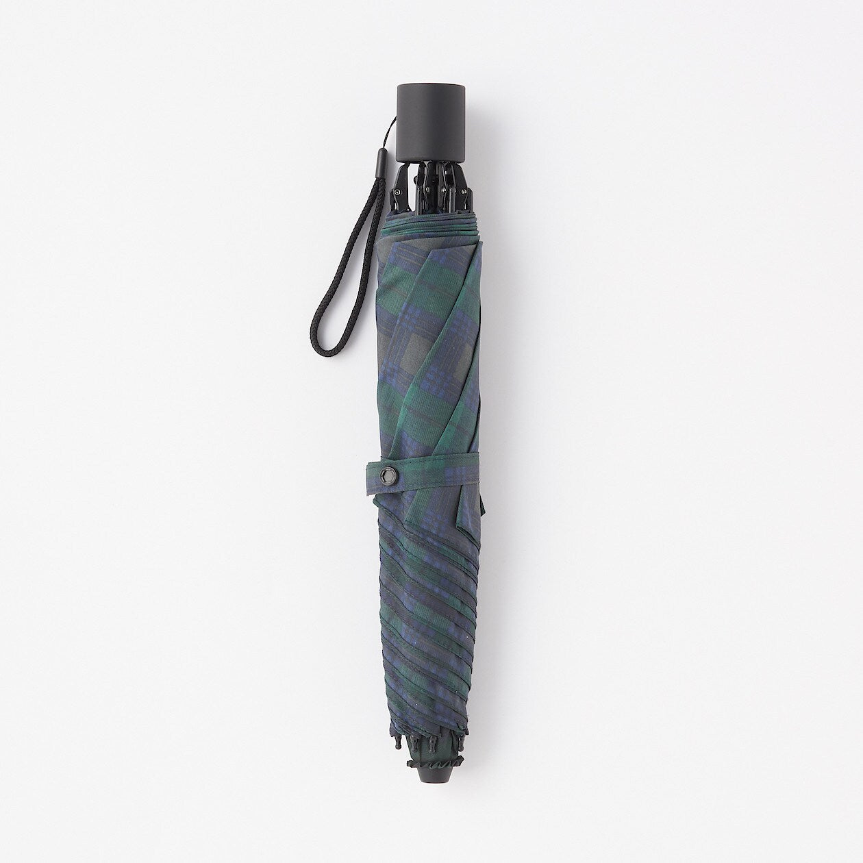 2 Way Foldable Umbrella - Dark Green Check