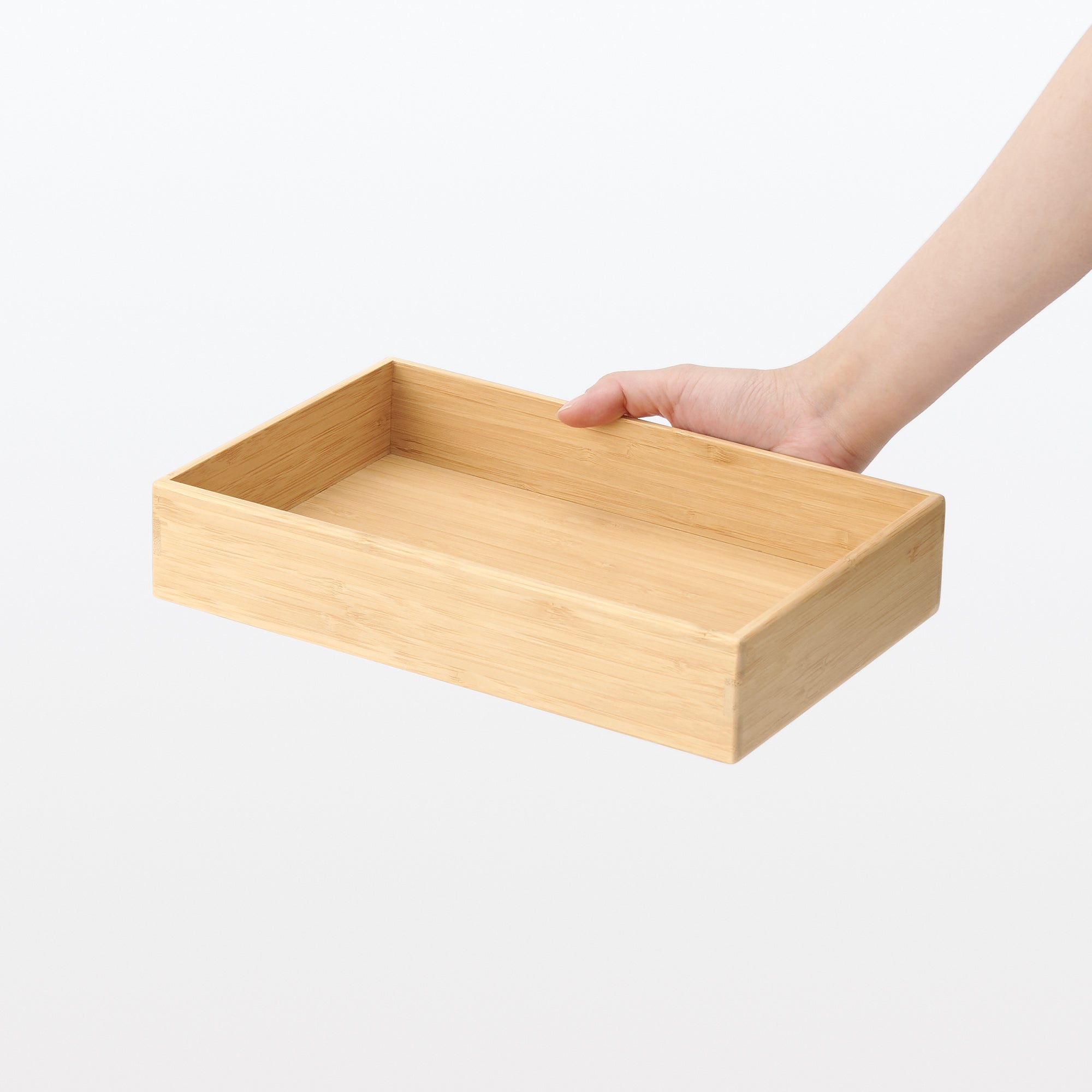 Stackable Bamboo Organizer Box - Medium W6.7 x D10.2 x H2.2