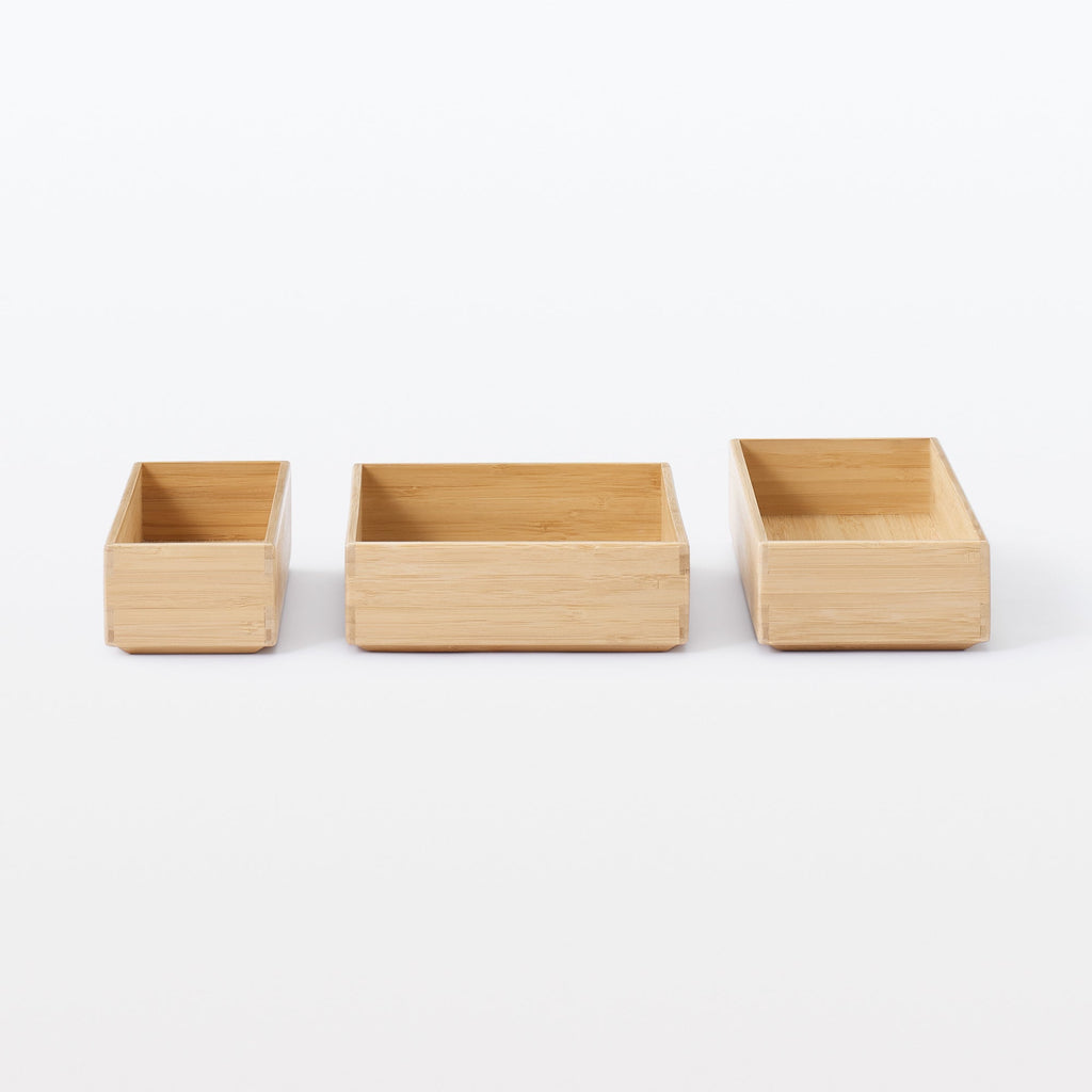 Stackable Bamboo Organizer Box - Large W4.5 x D13.4 x H2.2