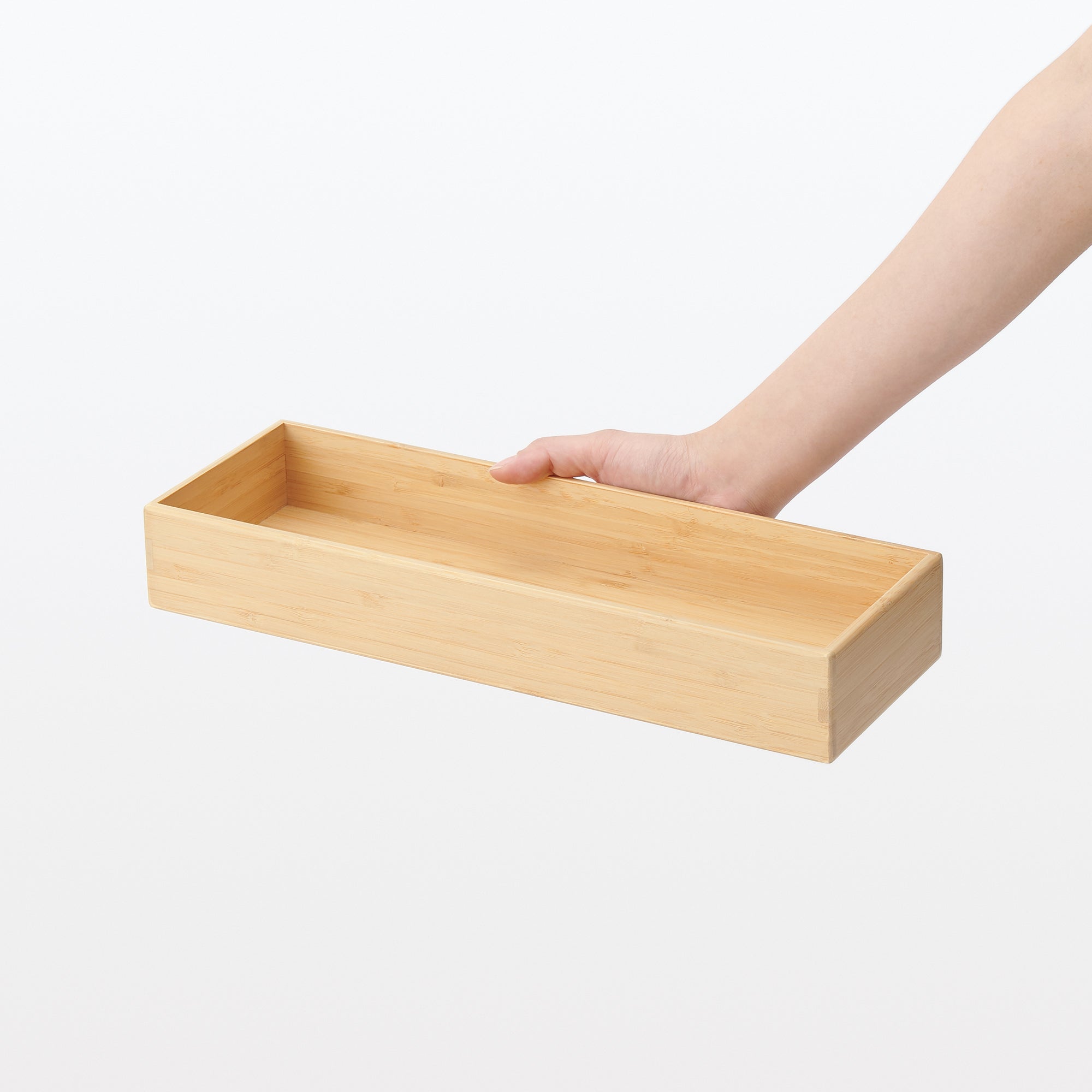 Stackable Bamboo Organizer Box - Large W4.5 x D13.4 x H2.2