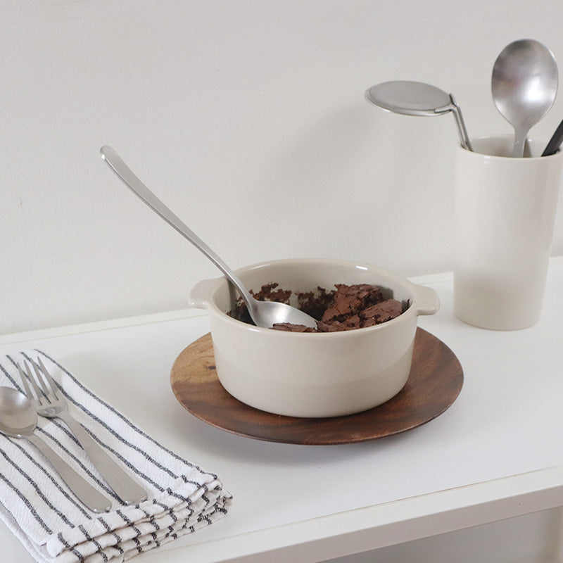 Stoneware Mini Cocotte Bowl Dia. 6.2 - Gray Beige