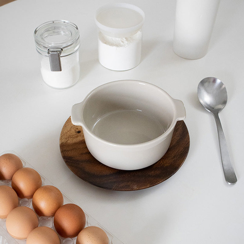 Stoneware Mini Cocotte Bowl Dia. 6.2 - Gray Beige