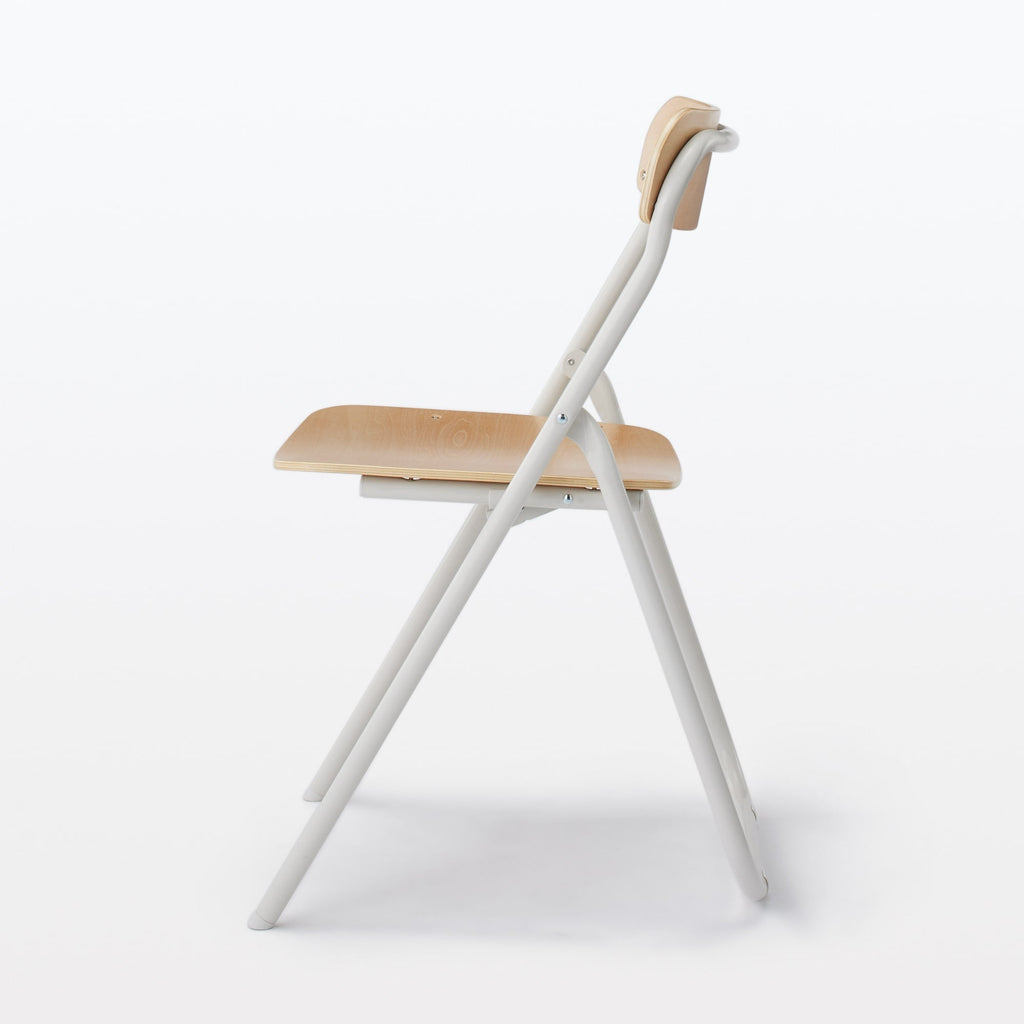 Steel Pipe Folding Chair with Wooden Seat