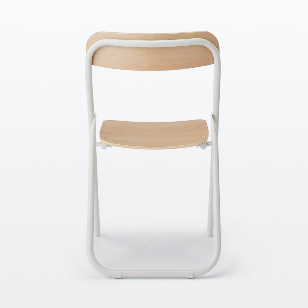 Steel Pipe Folding Chair with Wooden Seat