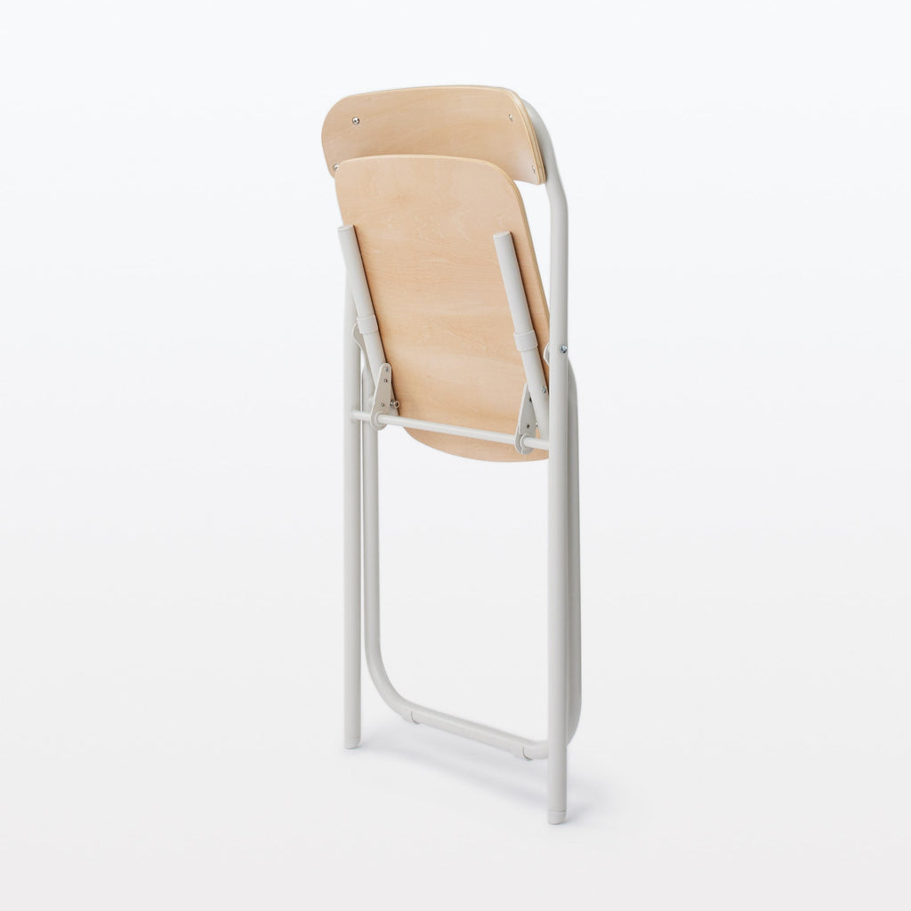 Steel Pipe Folding Chair with Wooden Seat