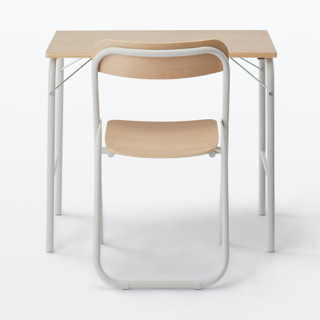 Steel Pipe Folding Chair with Wooden Seat