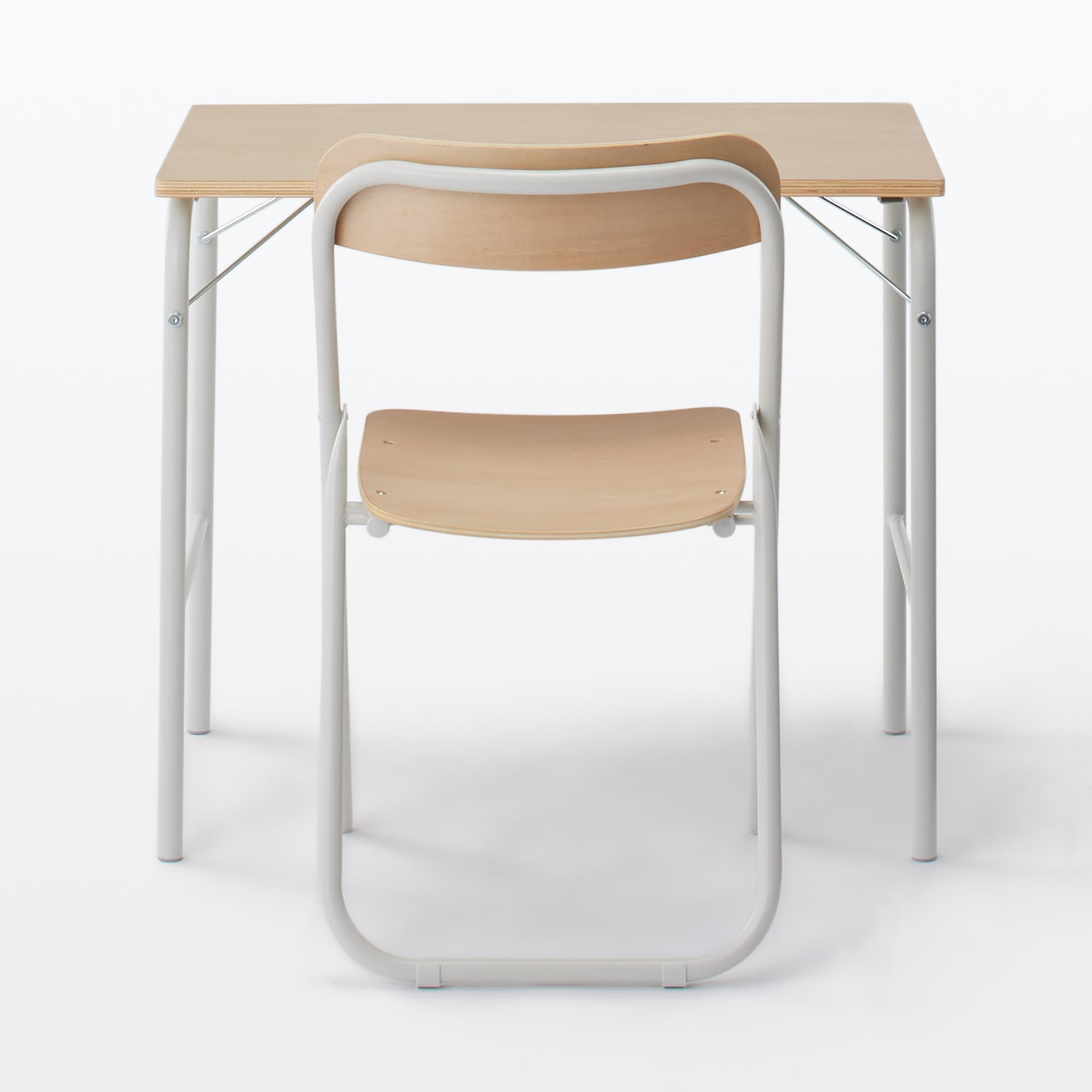 Steel Pipe Folding Chair with Wooden Seat