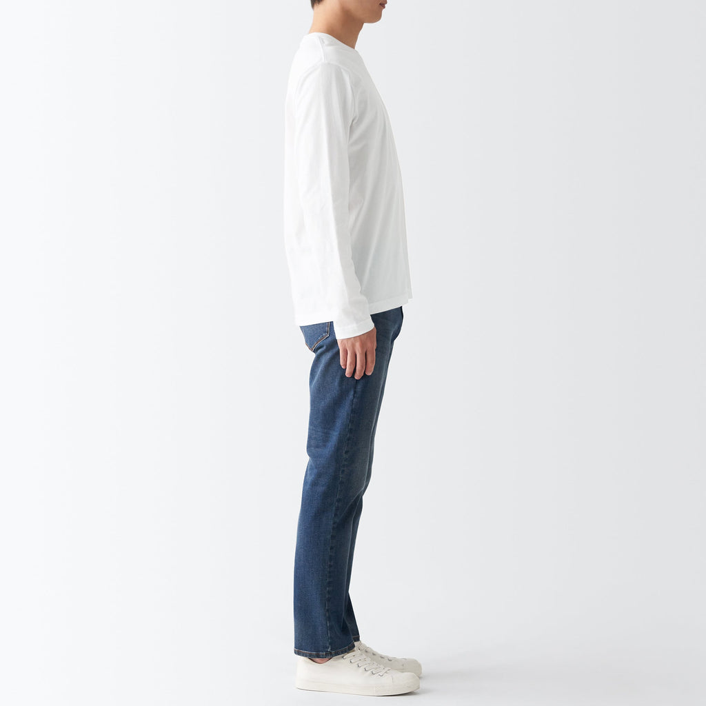 Men's Washed Jersey Long Sleeves Crew Neck T-Shirt