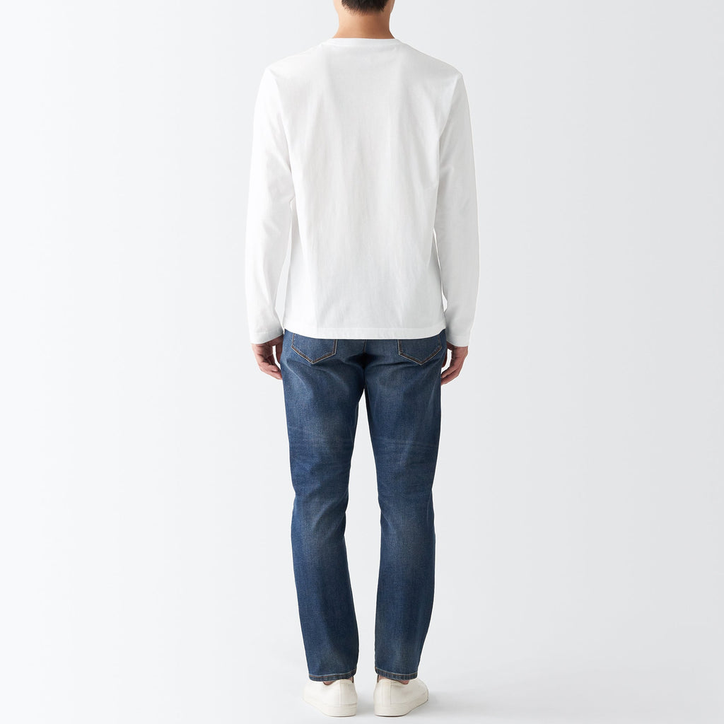 Men's Washed Jersey Long Sleeves Crew Neck T-Shirt
