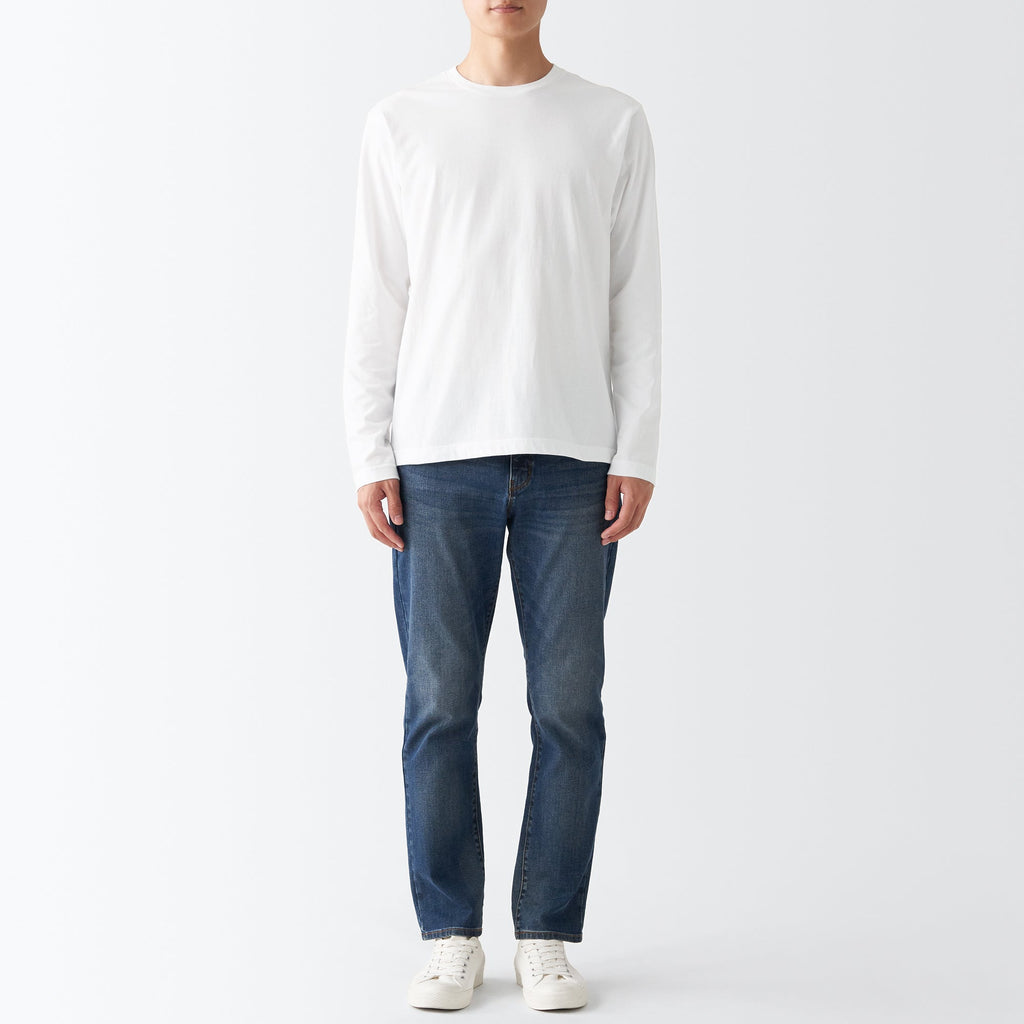 Men's Washed Jersey Long Sleeves Crew Neck T-Shirt