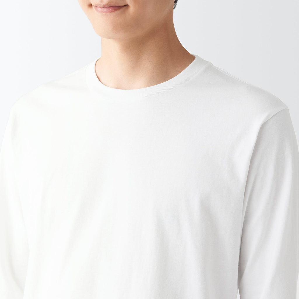 Men's Washed Jersey Long Sleeves Crew Neck T-Shirt