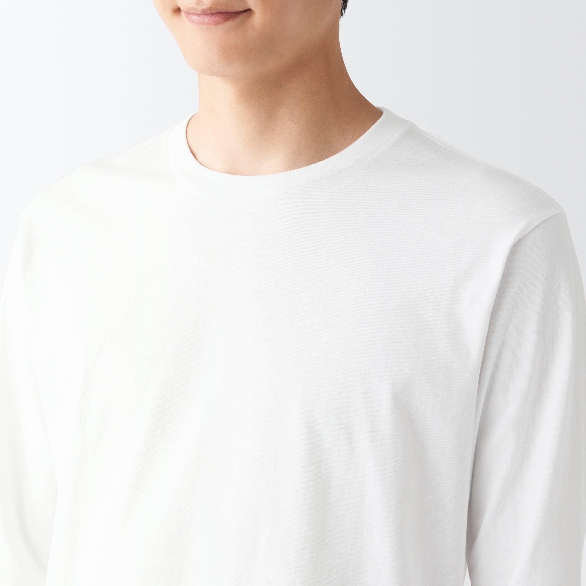 Men's Washed Jersey Long Sleeves Crew Neck T-Shirt