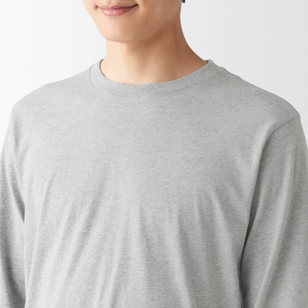 Men's Washed Jersey Long Sleeves Crew Neck T-Shirt