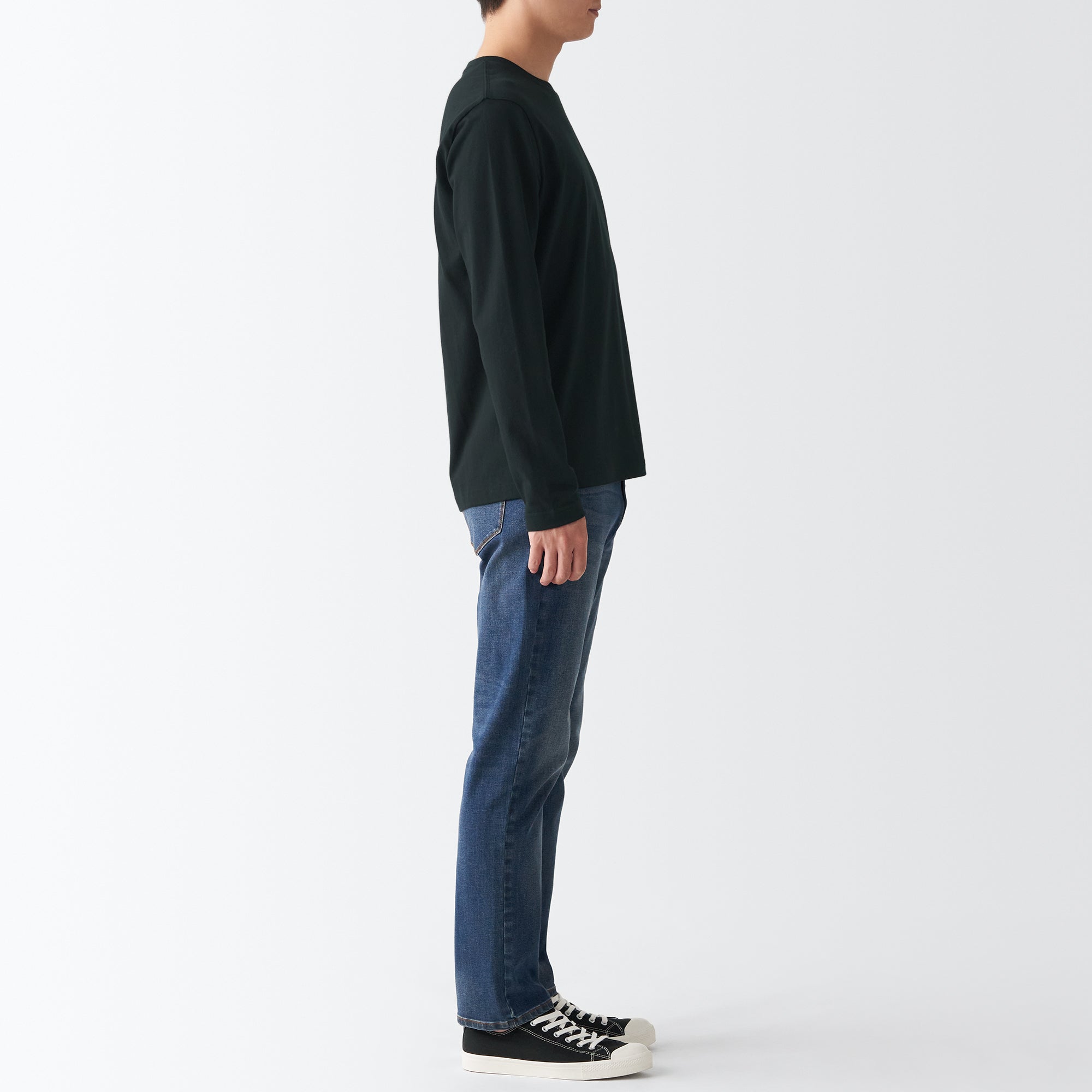 Men's Washed Jersey Long Sleeves Crew Neck T-Shirt