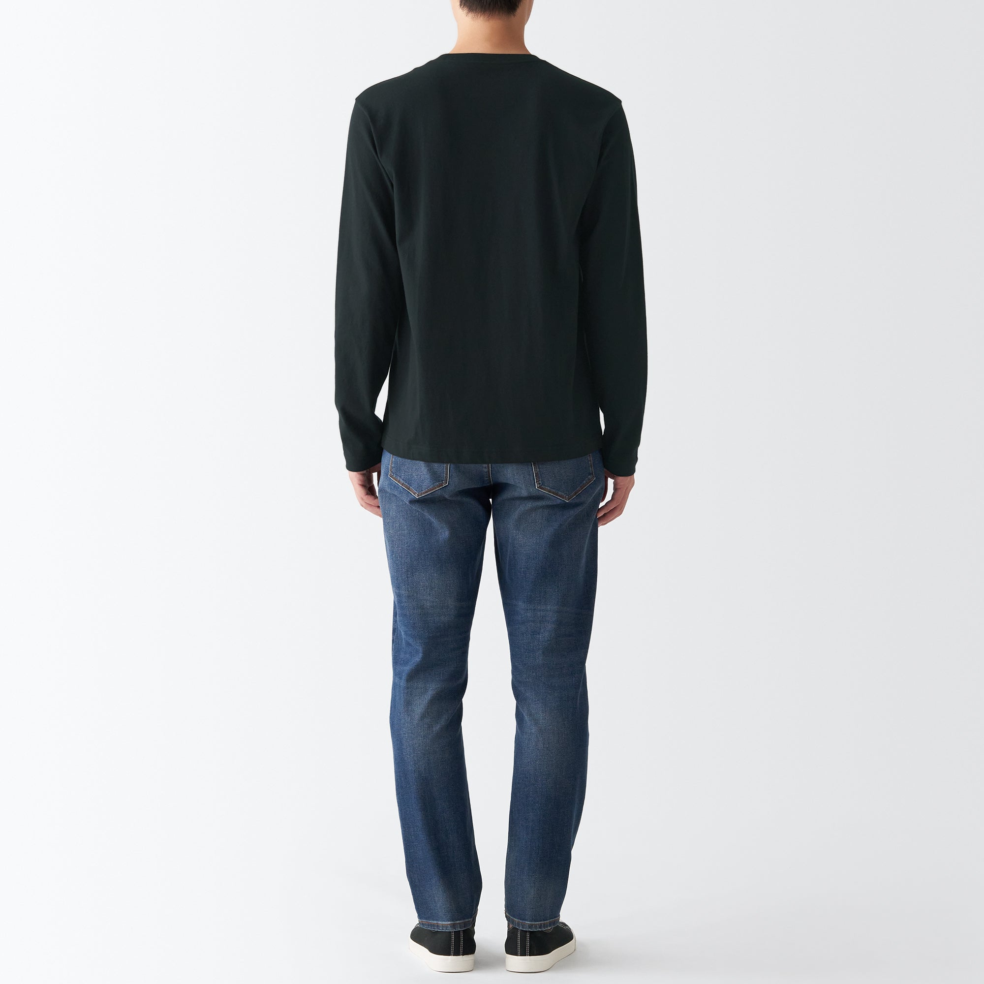 Men's Washed Jersey Long Sleeves Crew Neck T-Shirt